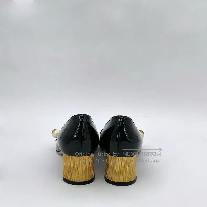 Gucci Gucci Black round toe pearl buckle Mary Jane high heels Size US 6 / IT 36 - 4 Thumbnail