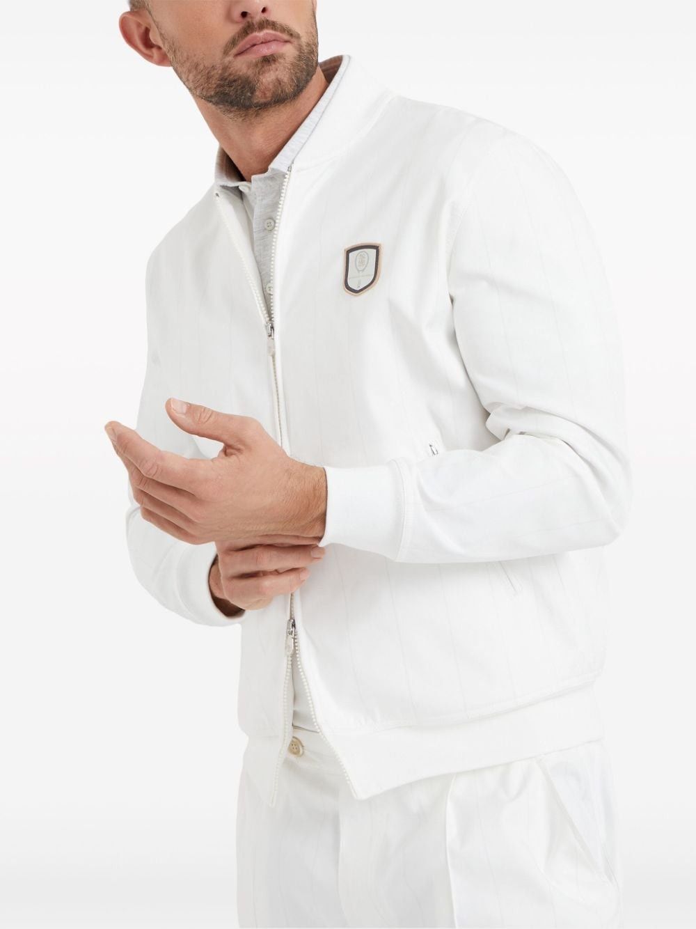 Brunello Cucinelli o1la1rc1a0325 Cardigan Sweatshirt in White Size US M / EU 48-50 / 2 - 3 Thumbnail