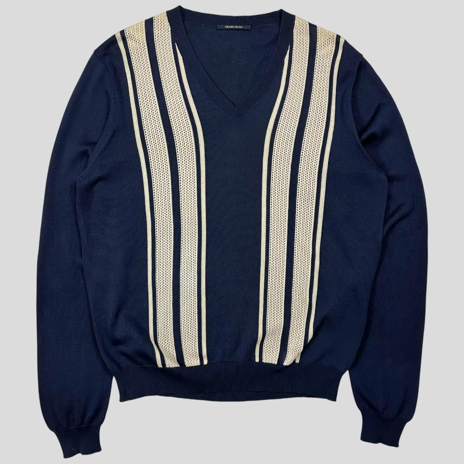 Prada Prada Milano 2014 Superfine Silk Mesh Bowling Cardigan - M Size US M / EU 48-50 / 2 - 1 Thumbnail