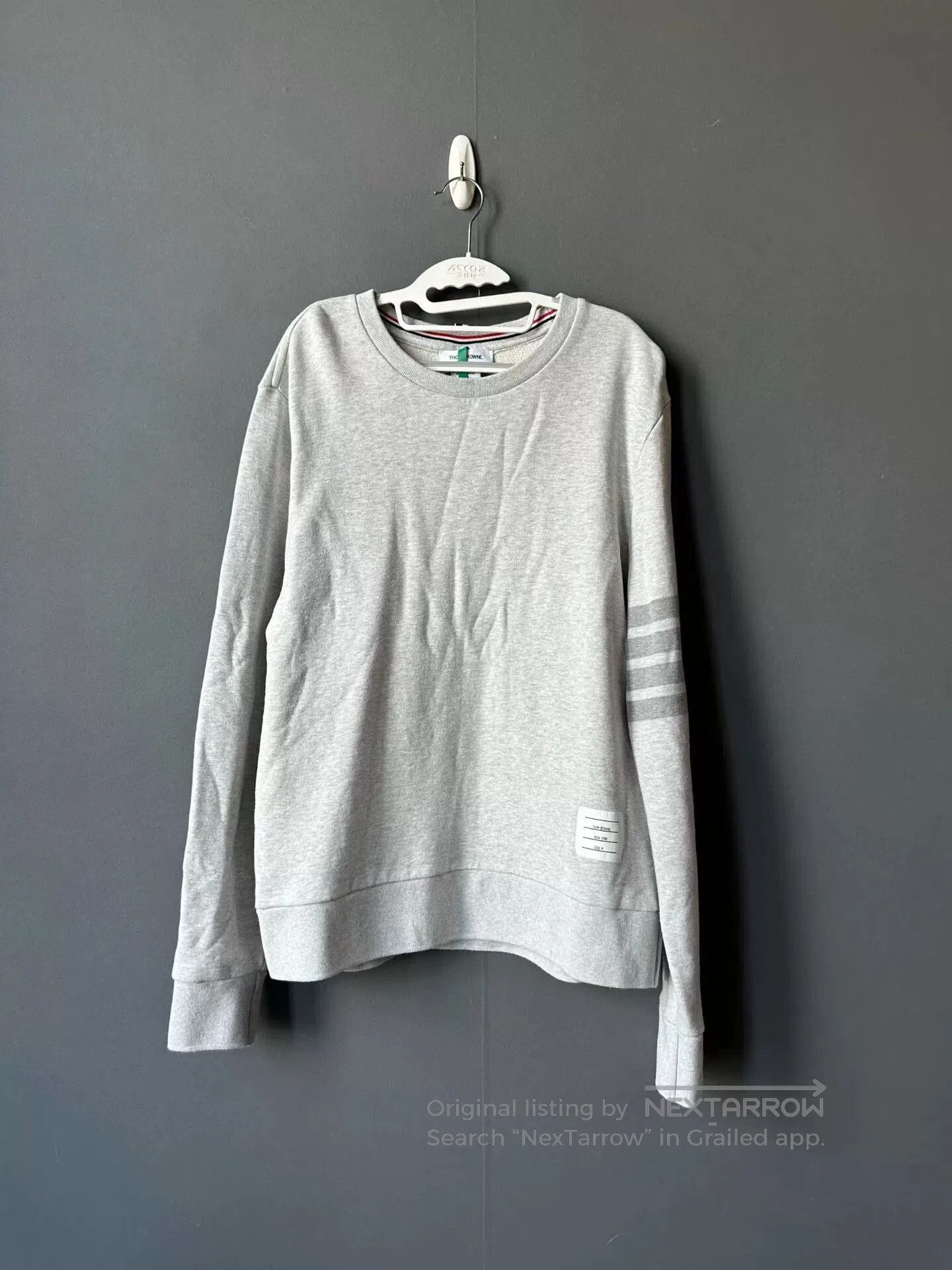 Thom Browne thom browne gray sweatshirt with stripes. Size US L / EU 52-54 / 3 - 1 Thumbnail