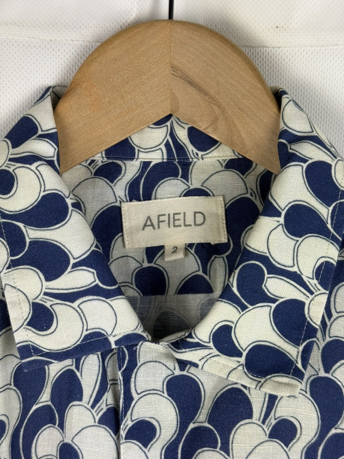 Far Afield Afield Men’s Short Sleeve Linen Patterned Button Up Shirt Size US M / EU 48-50 / 2 - 9 Thumbnail