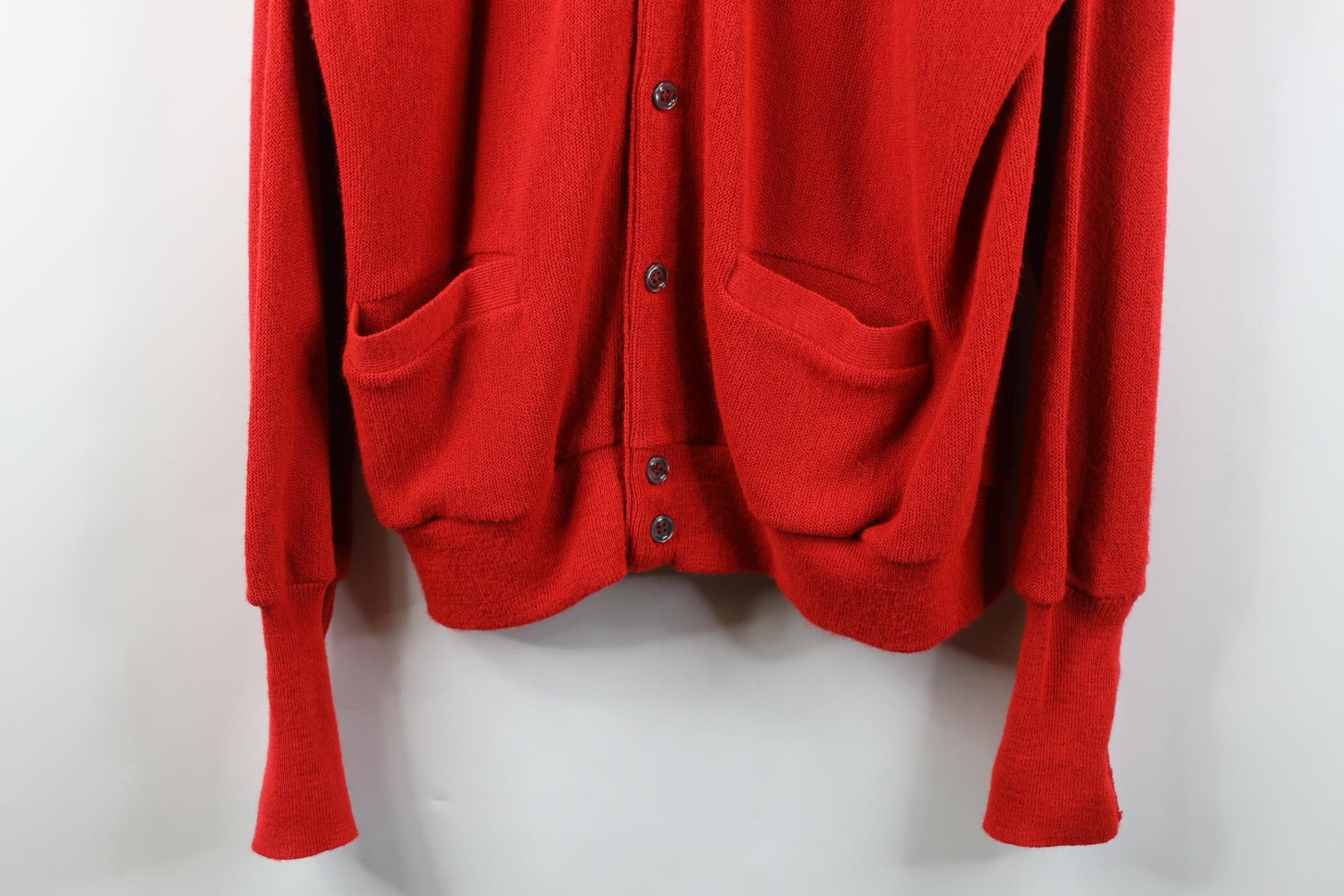 Vintage Vintage 70s Streetwear Kurt Cobain Cardigan Sweater Red USA Size US XL / EU 56 / 4 - 3 Thumbnail