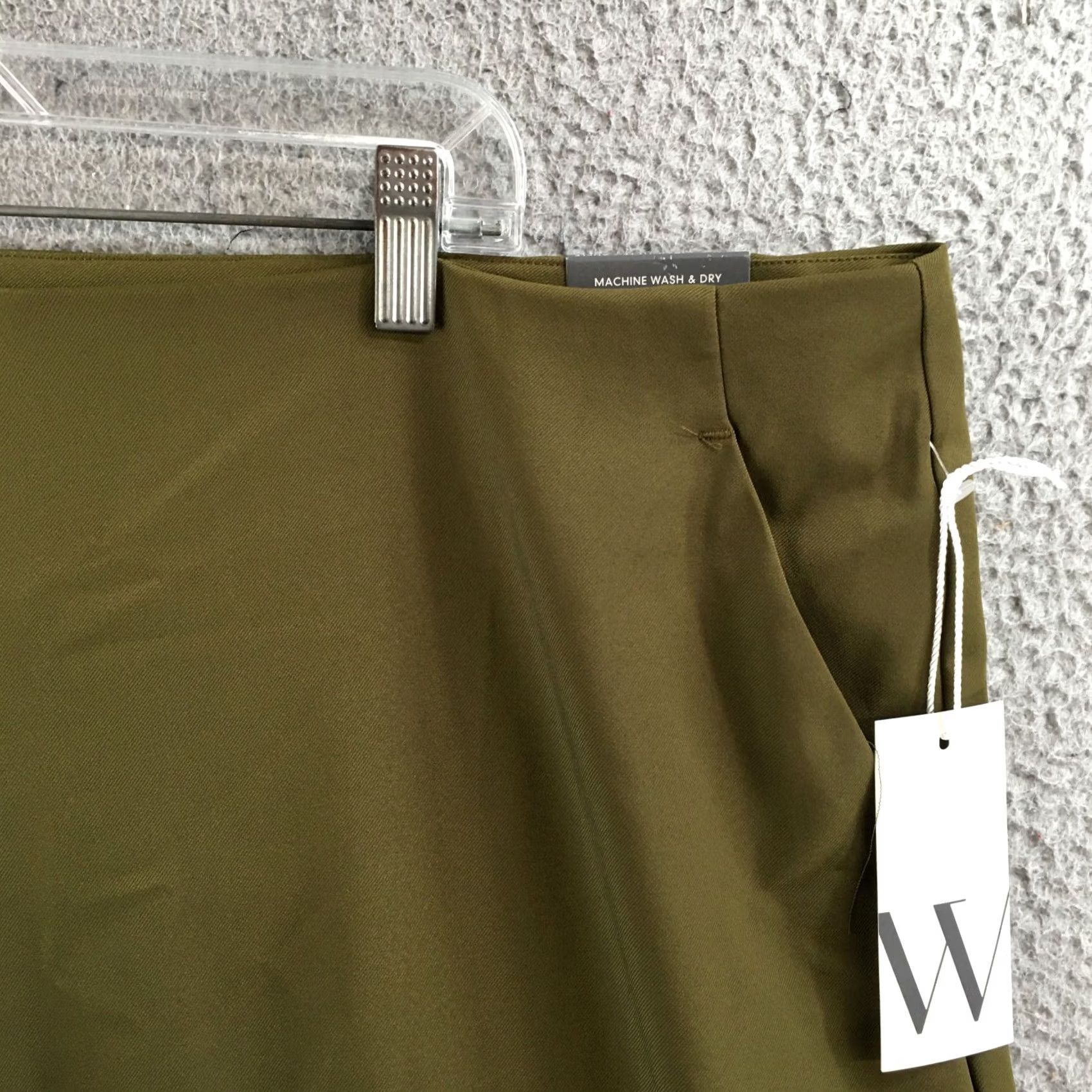 Worthington Worthington Pants Womens 24W Olive Green Straight Leg Ankle High Rise Zip Fly Size 42" / US 20 - 4 Thumbnail