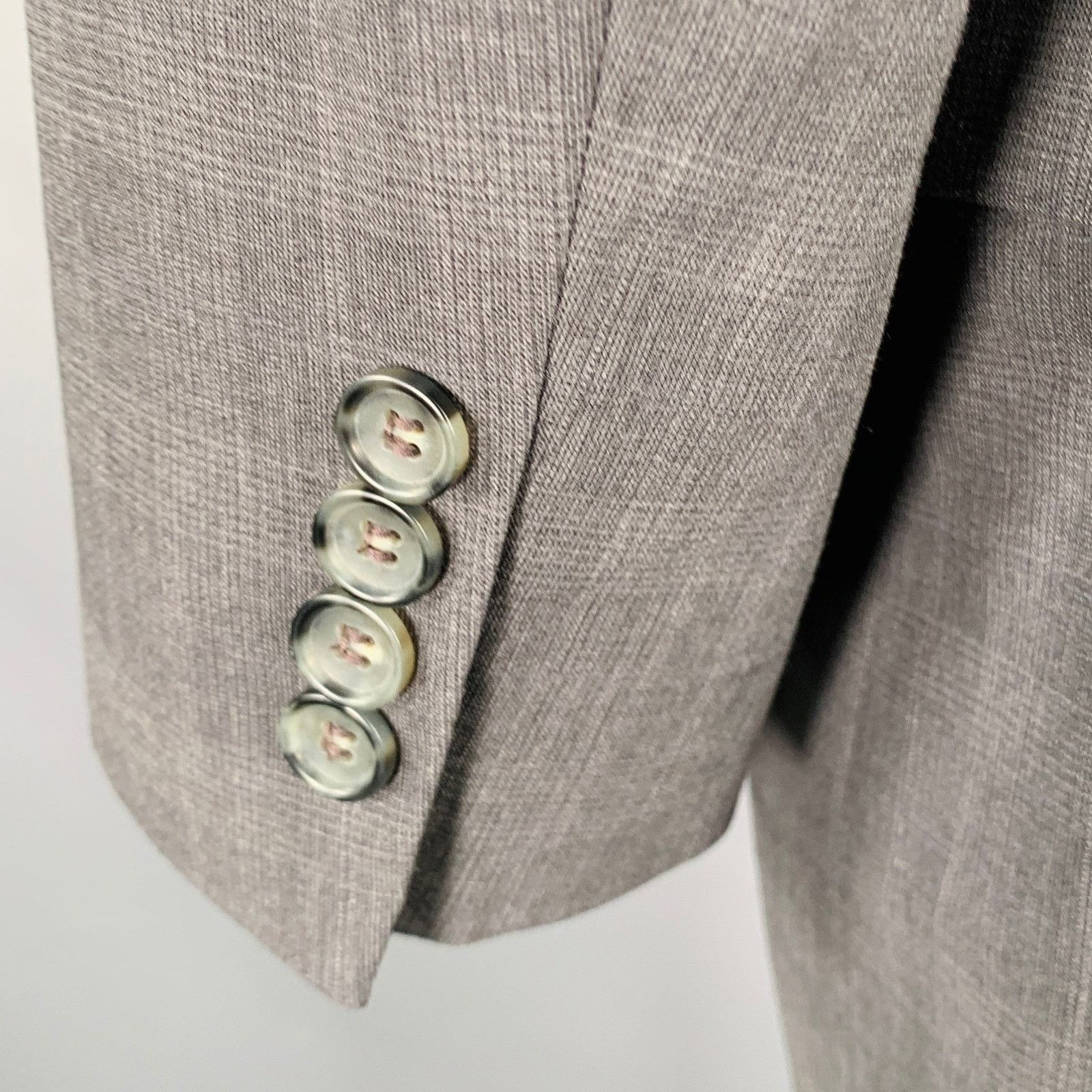 Brooks Brothers Size 44 Grey Glenplaid Wool Polyester Sport Coat Size 44R - 5 Thumbnail