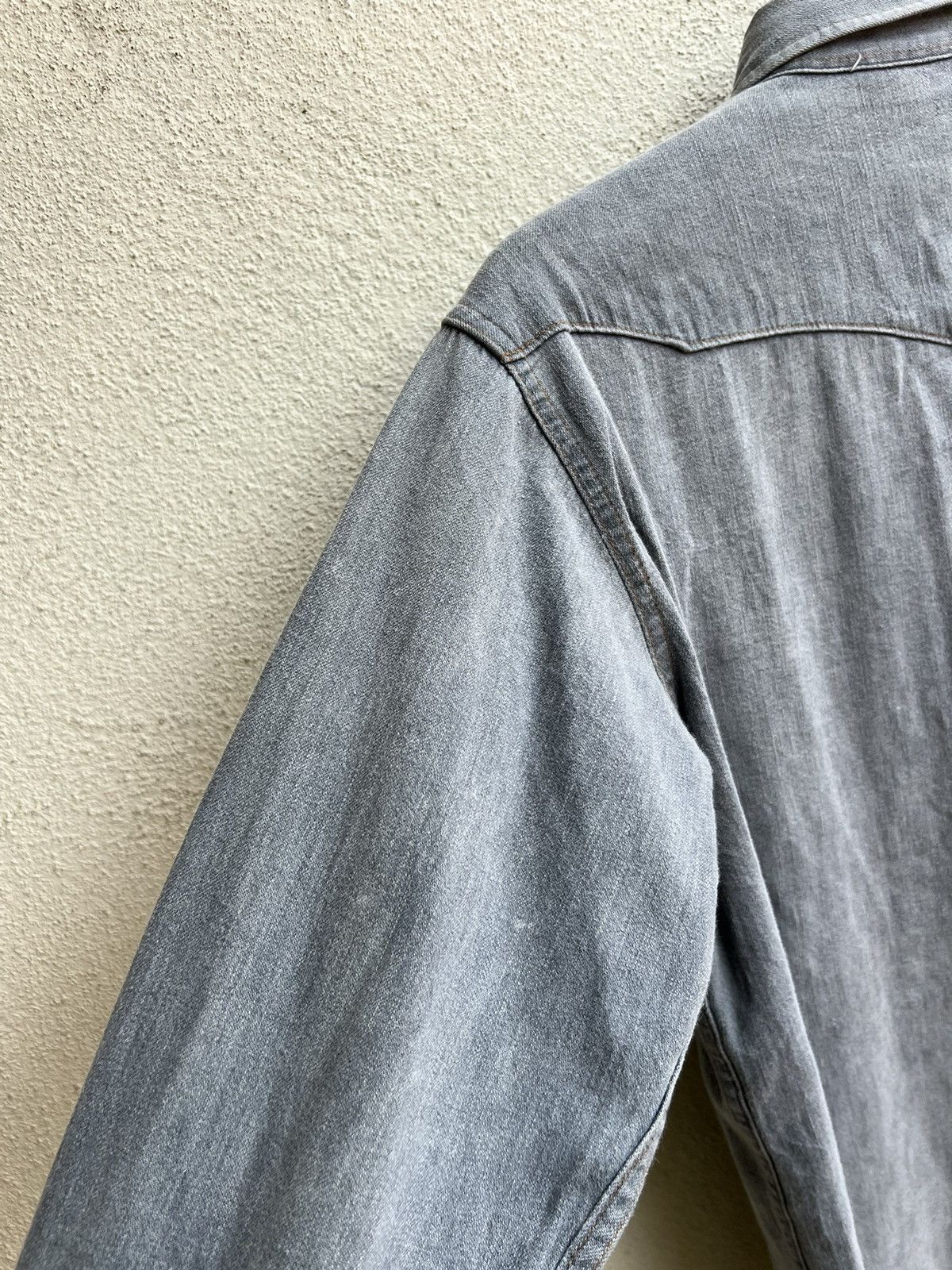 Vintage Vintage 90s Wrangler Blue Bell Grey Denim Western Shirt Size US M / EU 48-50 / 2 - 17 Thumbnail