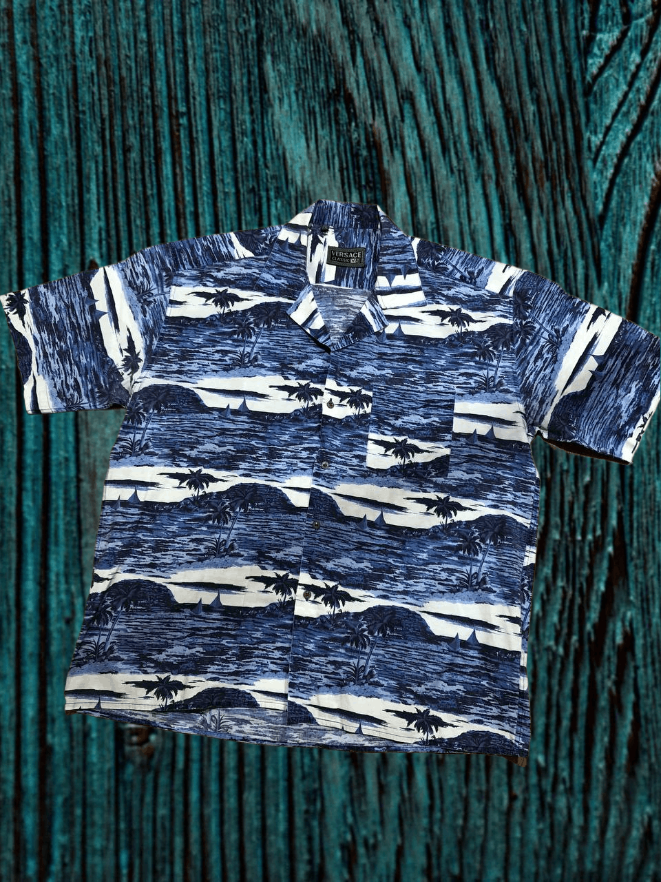Versace Versace Men's Blue Graphic Print Shirt | Luxury Size US XXL / EU 58 / 5 - 1 Thumbnail