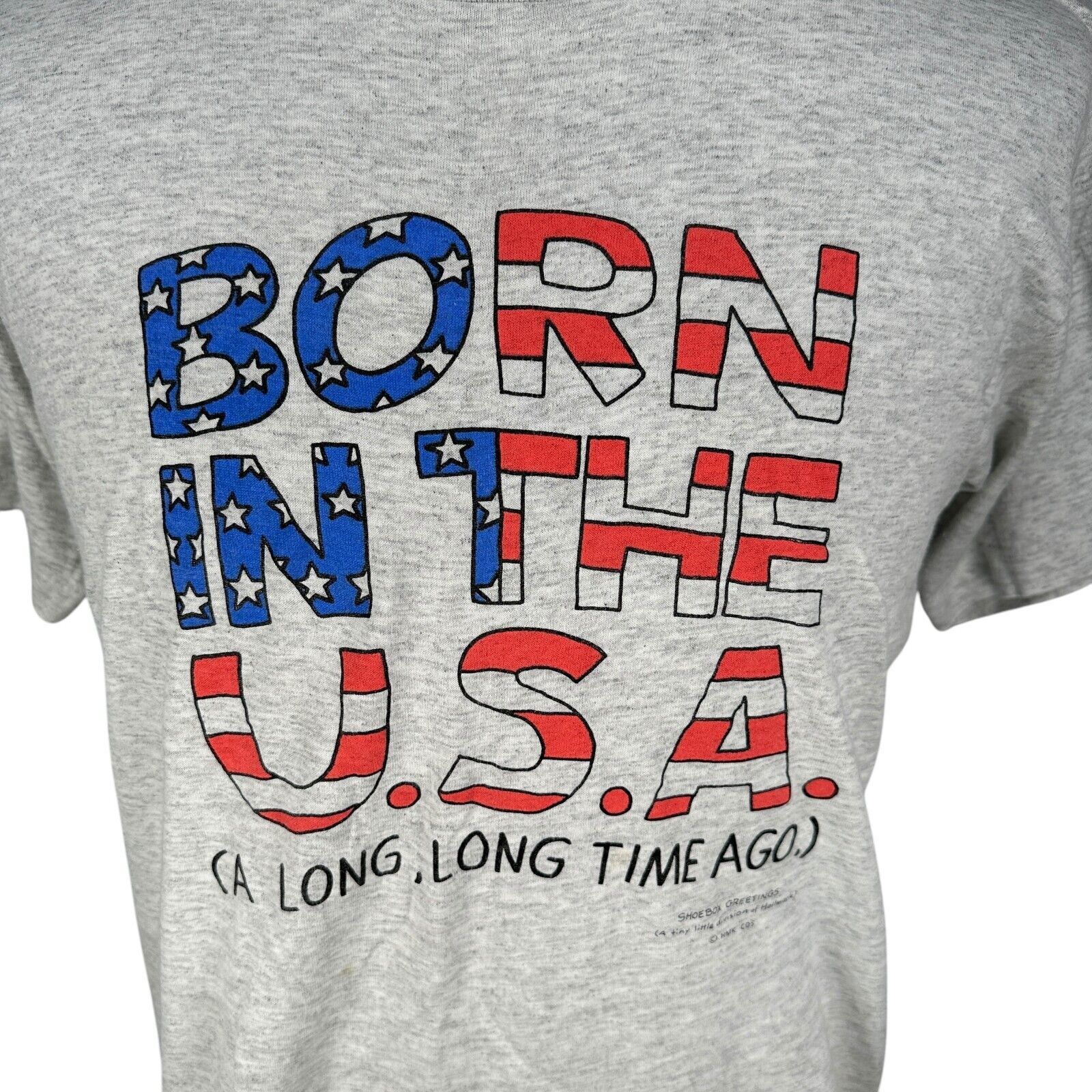 The Unbranded Brand Vintage Hallmark Born In The USA T-Shirt Men’s Large Gray Size US L / EU 52-54 / 3 - 2 Thumbnail