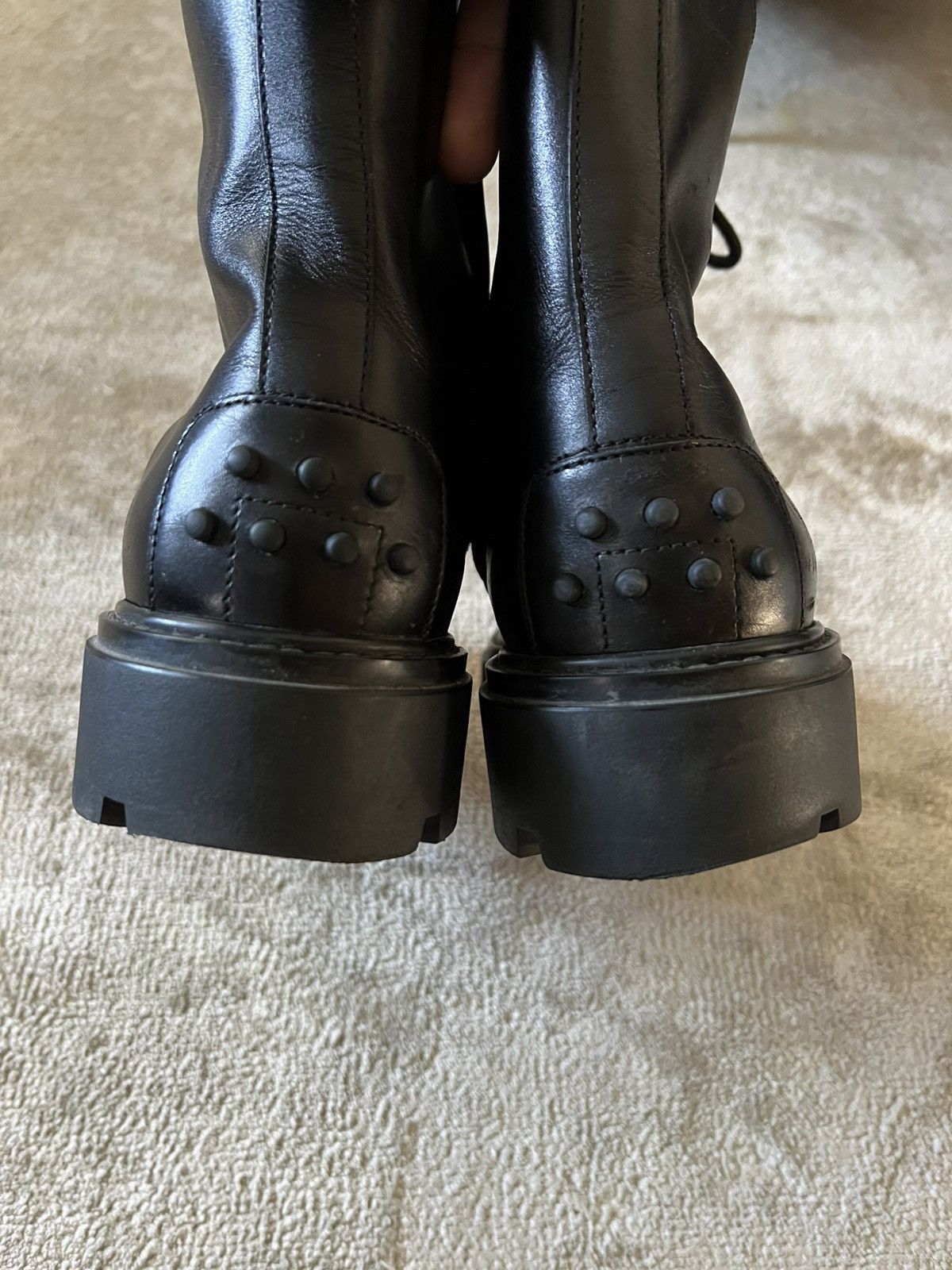 Balenciaga Todd Calf Leather Combat Boots Size US 12 / EU 45 - 6 Thumbnail