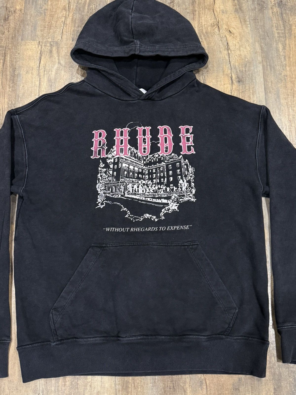 Rhude Rhude Chateau Logo Black Hoodie Without Rhegards To Expense Size US M / EU 48-50 / 2 - 2 Thumbnail