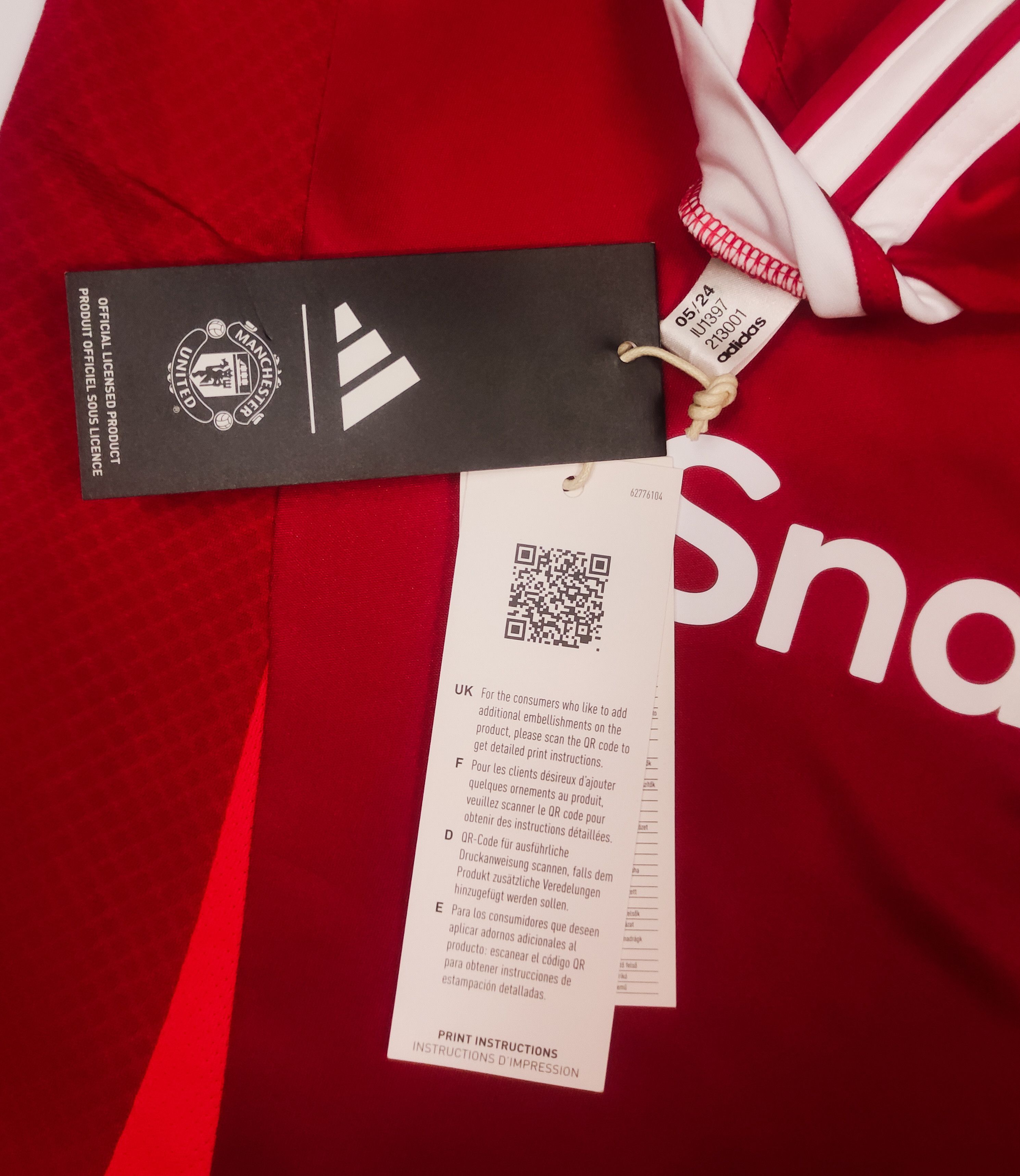 Adidas BNWT B. Fernandes #8 Manchester United 2024 2024 Adidas Home Size US L / EU 52-54 / 3 - 7 Thumbnail