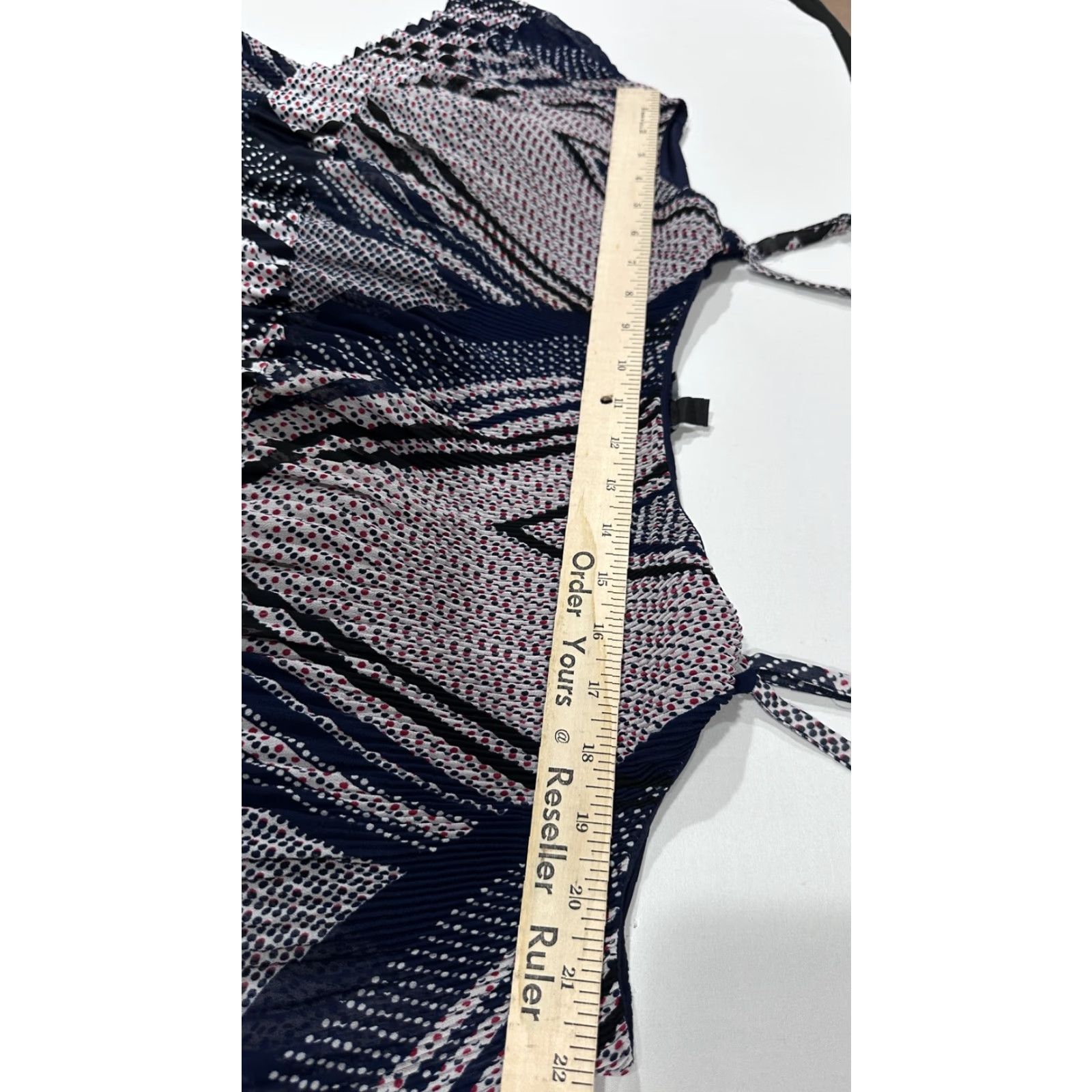 Vintage Lane Bryant Dress Womens Plus 1X Blue Red Geometric Maxi Strappy Lined Size XL / US 12-14 / IT 48-50 - 7 Thumbnail