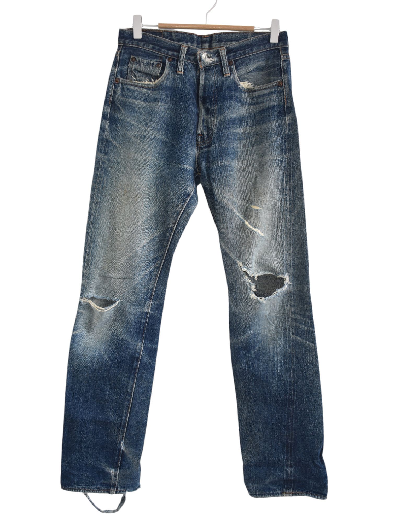 WIDE LEG 🔥 Selvedge Mudwash Distressed Denim Jeans W29