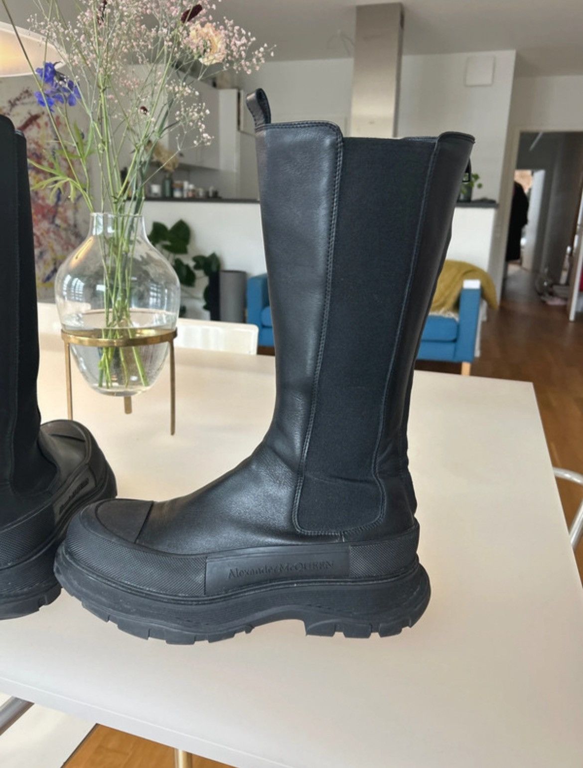 Alexander McQueen Alexander McQueen Leather Knie Boots EU 47 US 13 Size US 13 / EU 46 - 7 Thumbnail