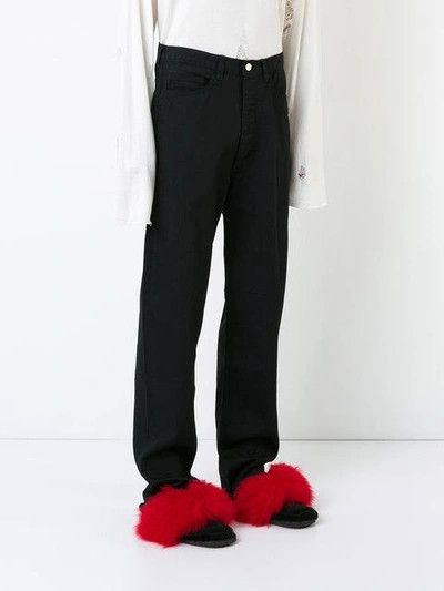 EX INFINITAS LOOSE TAPERED BLACK COATED JEANS. SZ 28