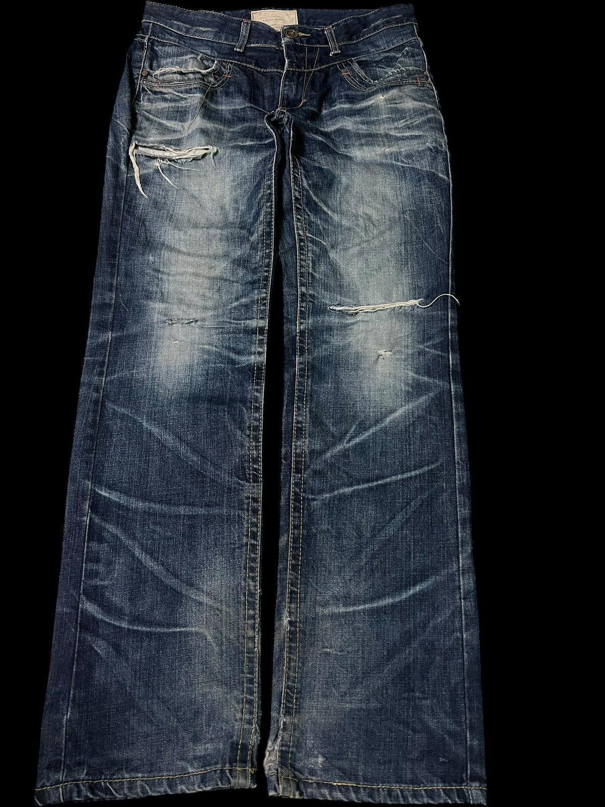 💥Rare💥Lolita Concert Club Punk Washed Distress Jeans