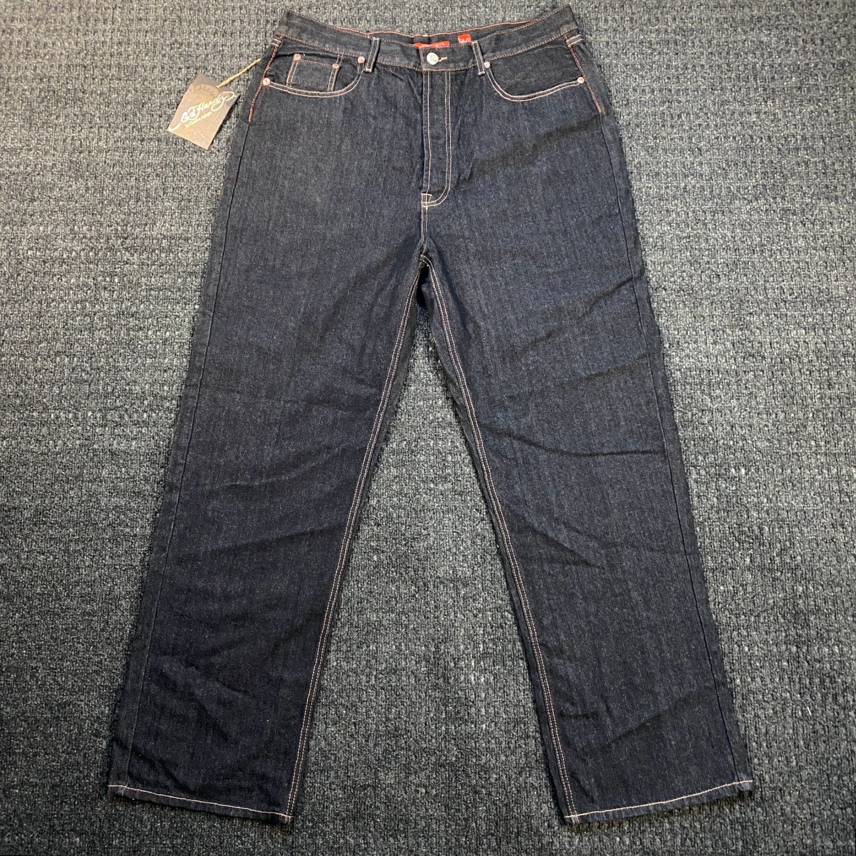 Ed Hardy VINTAGE Ed Hardy Jeans Denim 42 in Blue 5-Pocket Skull Embroidered Relaxed Straight 2007 Mens Size US 42 / EU 58 - 2 Thumbnail