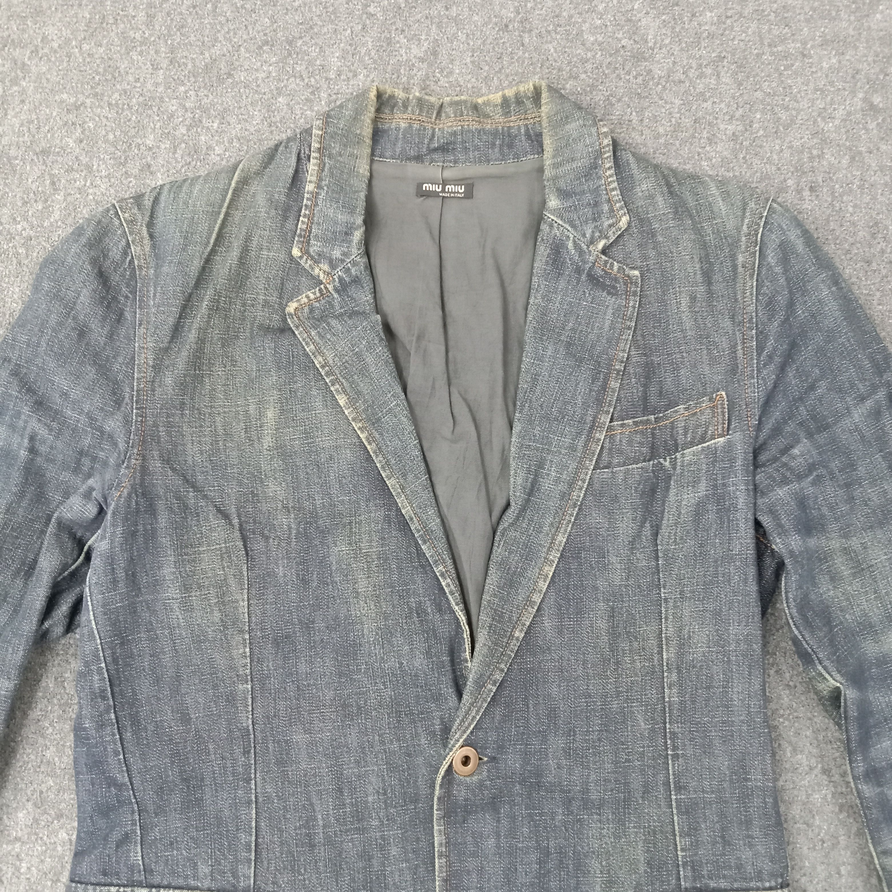 Miu Miu Miu Miu Italian Brand Denim Jacket C256N2 Size XS / US 0-2 / IT 36-38 - 2 Thumbnail