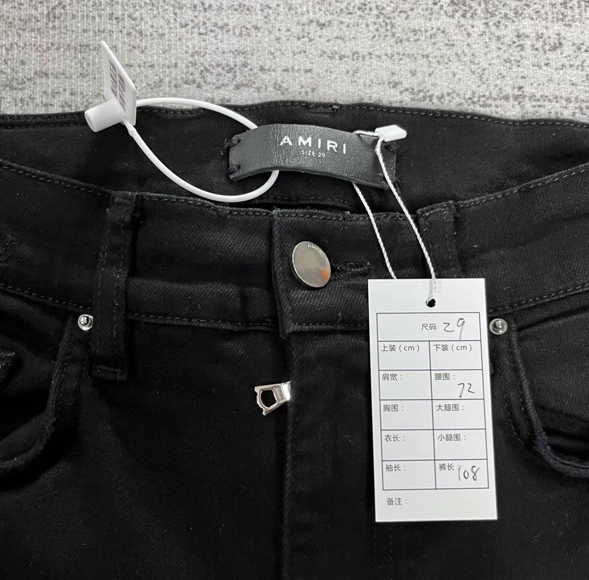 Amiri AMIRI Knee Patch Leather Black Destroyed Jeans Size US 29 - 4 Thumbnail