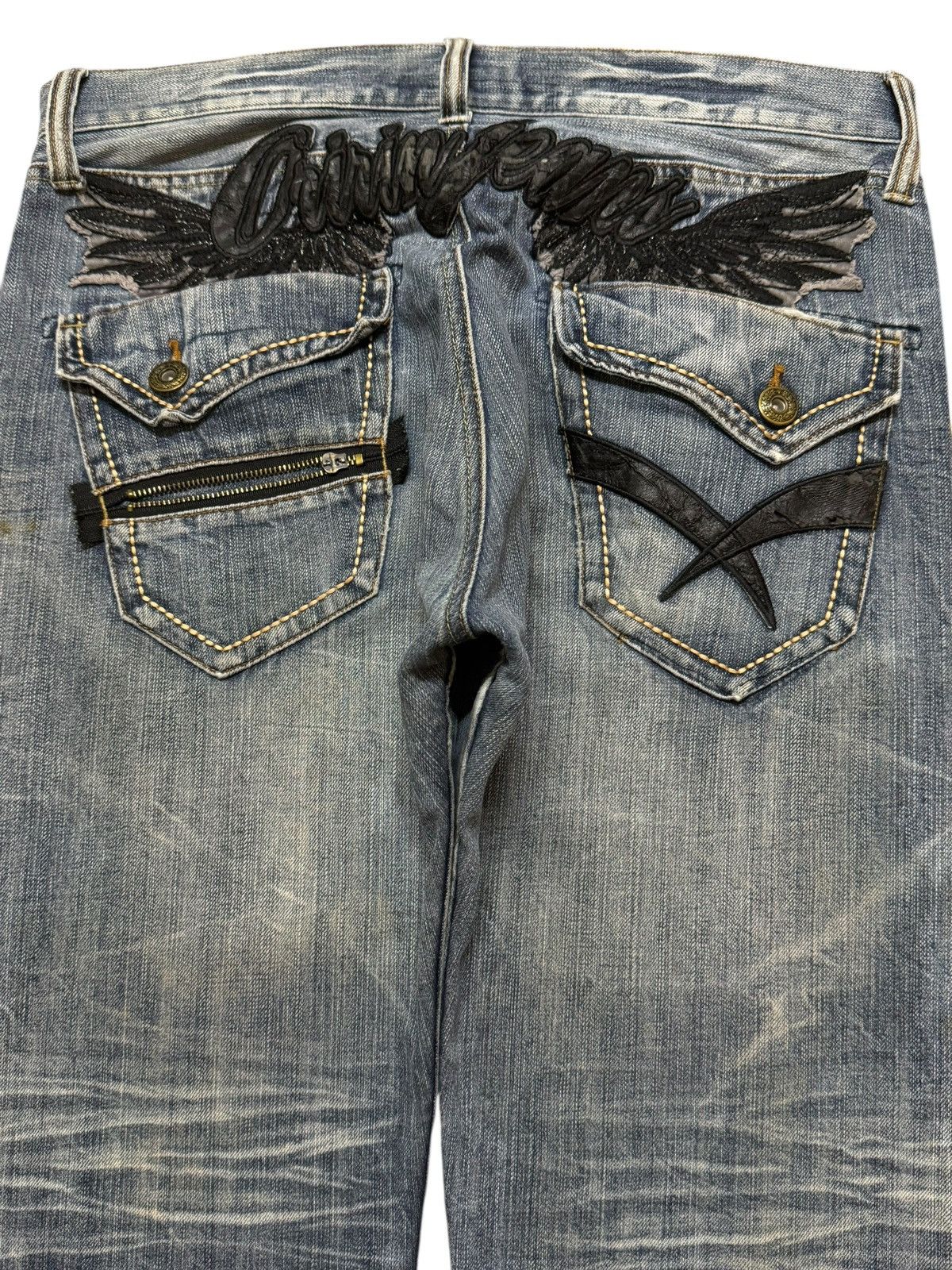 If Six Was Nine Vintage Japanese Brand Mud Wash Faded Distress Straight Leg Size US 34 / EU 50 - 5 Thumbnail