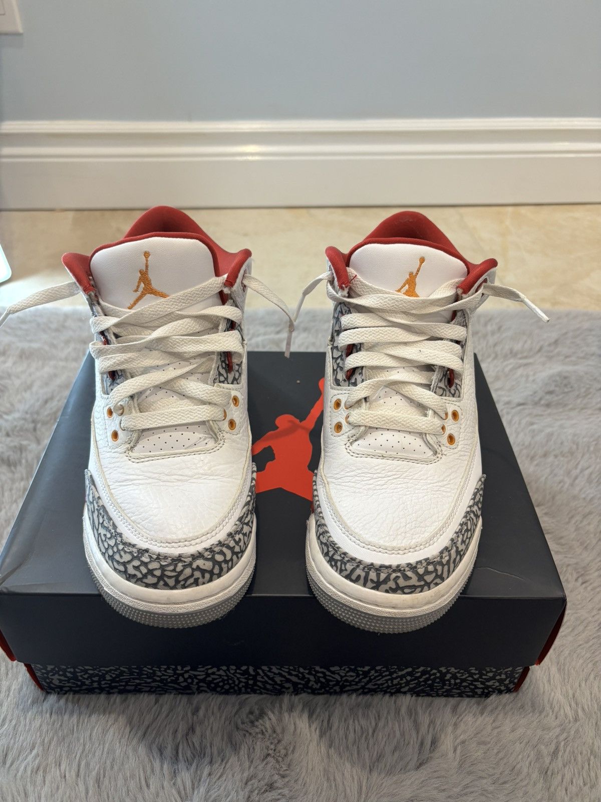 Jordan Brand Jordan 3 Retro Red Cardinals Size US 6.5 / EU 39-40 - 1 Thumbnail