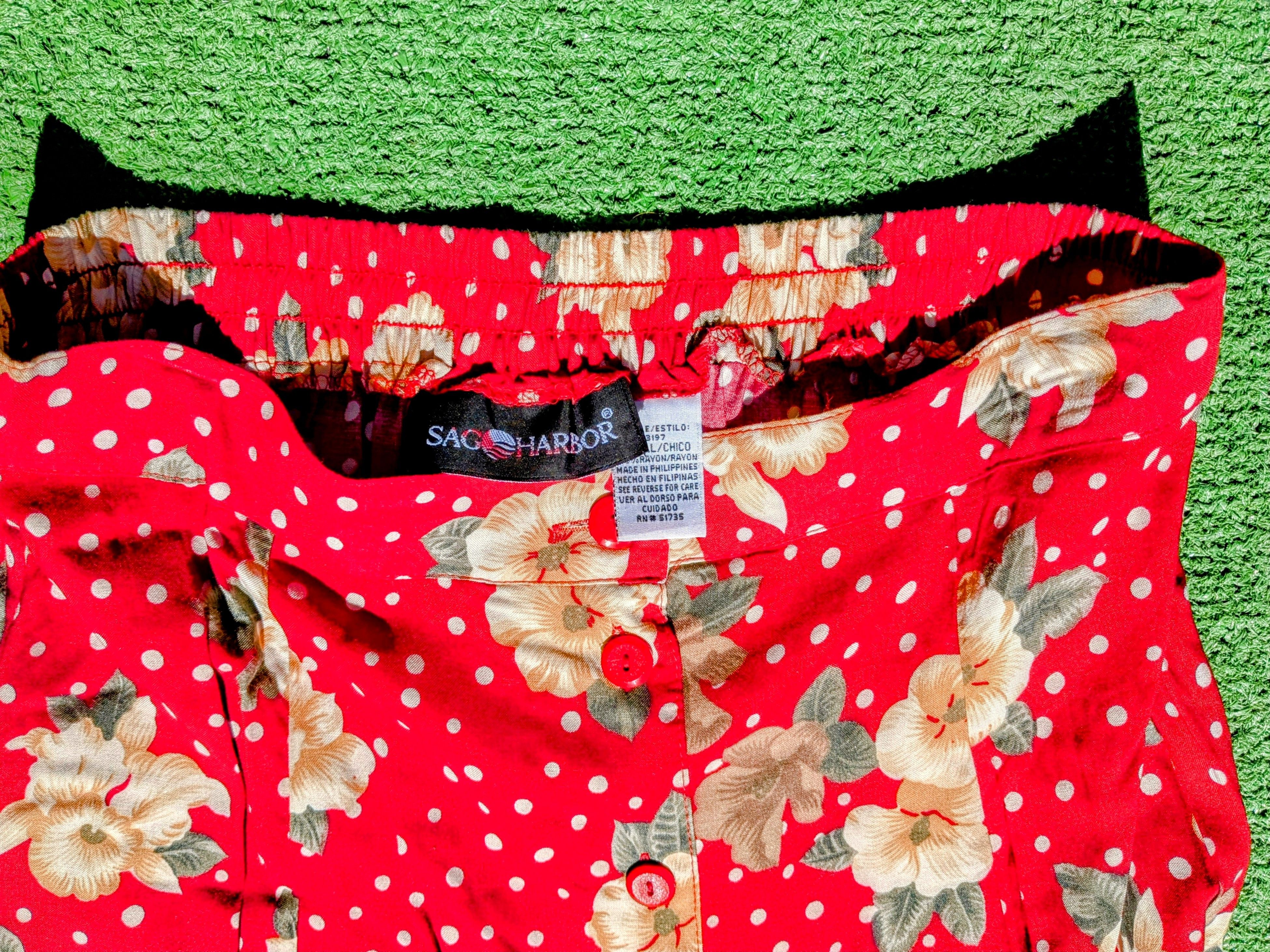 Vintage VTG Full-Button Elastic Waist Floral Sag Harbor 1980s Skirt Size 26" / US 2 / IT 38 - 5 Thumbnail