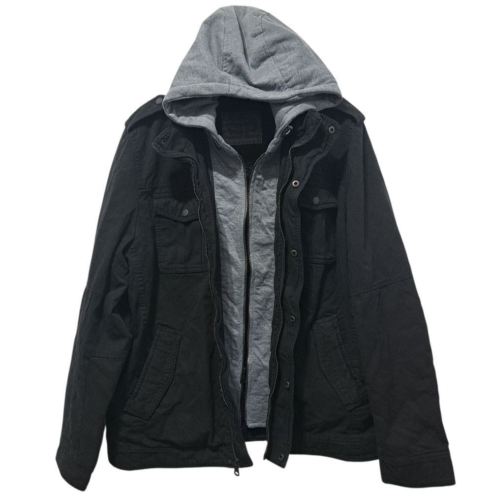 Levi's Levi's Men's Sherpa Lined Two Pocket Hooded Trucker Jacket Black Large NWT Size US L / EU 52-54 / 3 - 1 Thumbnail