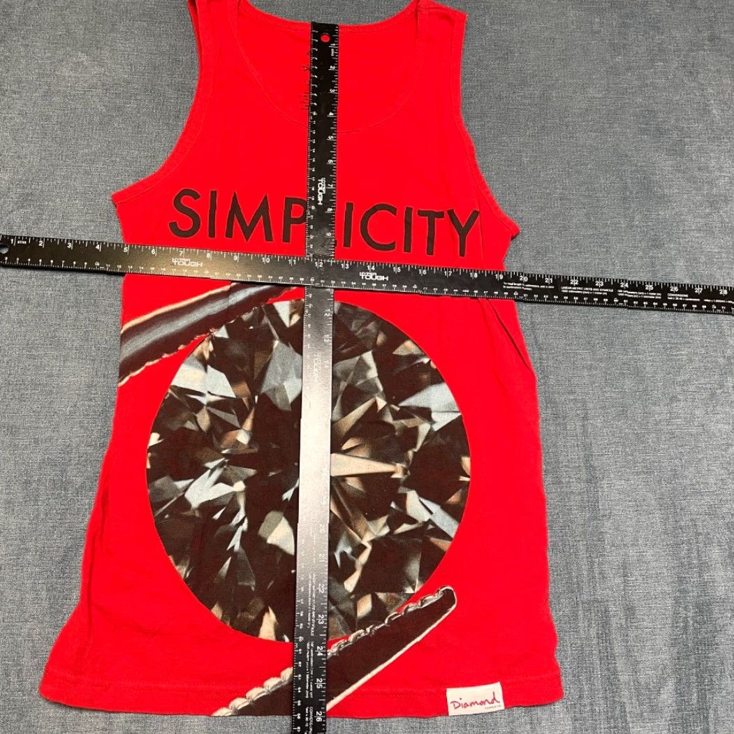 Diamond Supply Co. Diamond Supply Co. Simplicity Tank Mens Small Red Cotton Graphic Performance Size US S / EU 44-46 / 1 - 6 Thumbnail