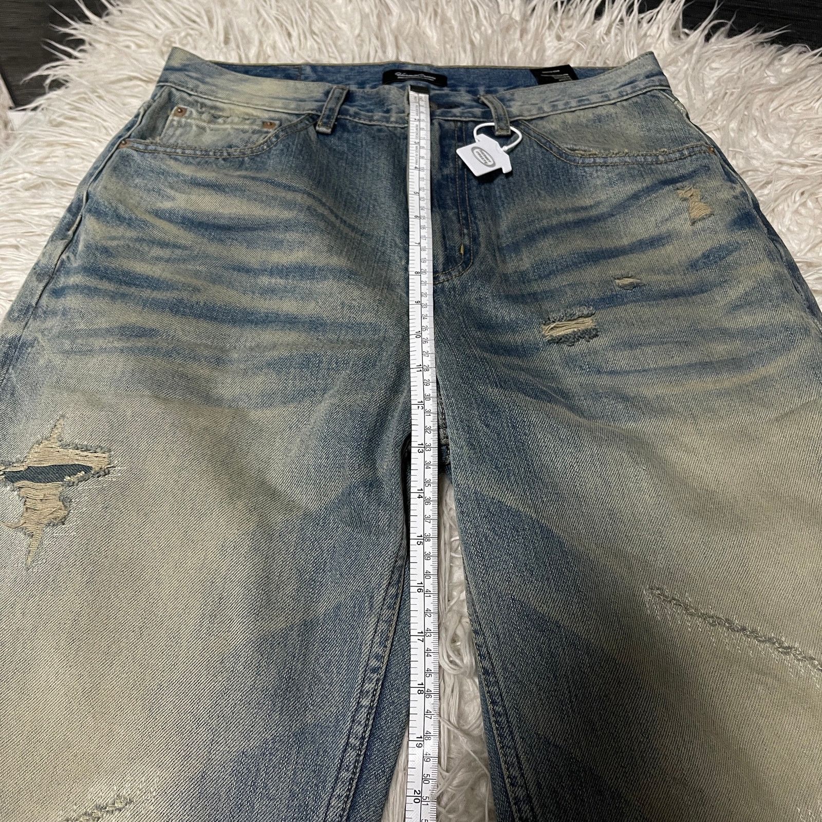 If Six Was Nine × Japanese Brand × Vintage Vintage Faded Wash Distressed Wideleg Baggy Denim Jeans Blue Size US 31 - 19 Thumbnail