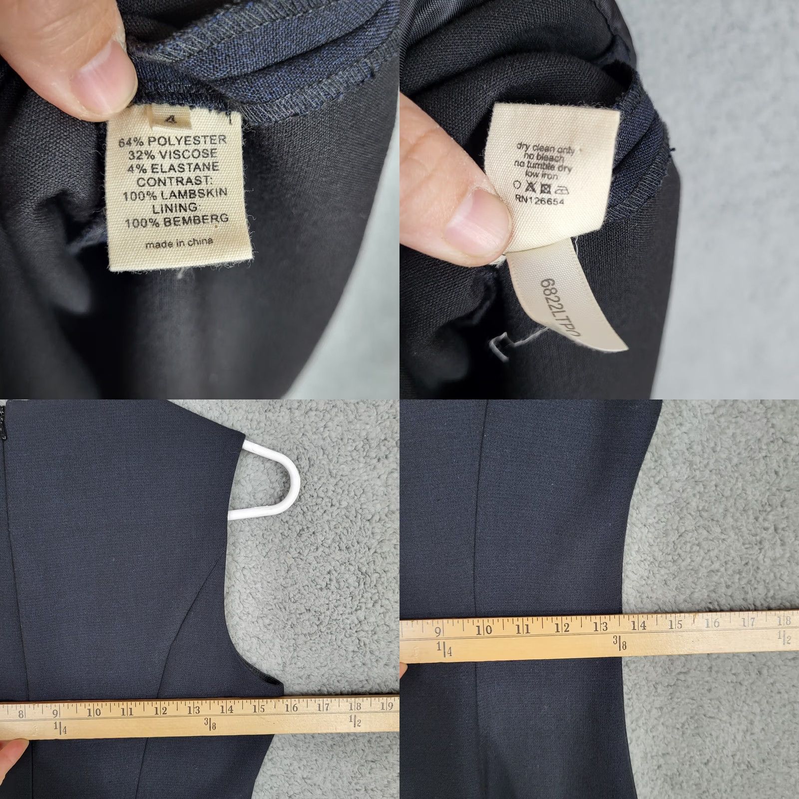L'AGENCE L'Agence Dress Sleeveless Round Neck Zip Knee Length Black Embossed Leather Trim Ponte Knit Sz 4 Regular Womens Fashion Size S / US 4 / IT 40 - 8 Thumbnail
