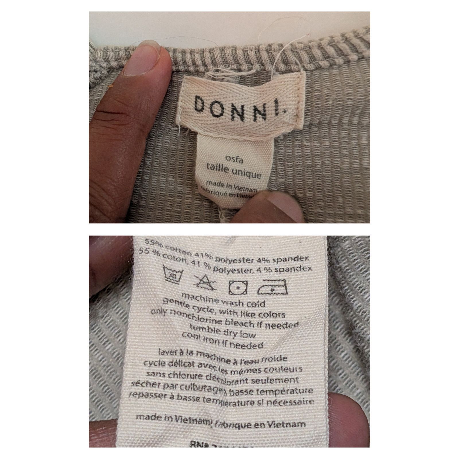 Unknown London DONNI Gray Open Front Ribbed Cardigan OS Sweater USED Size ONE SIZE - 8 Thumbnail
