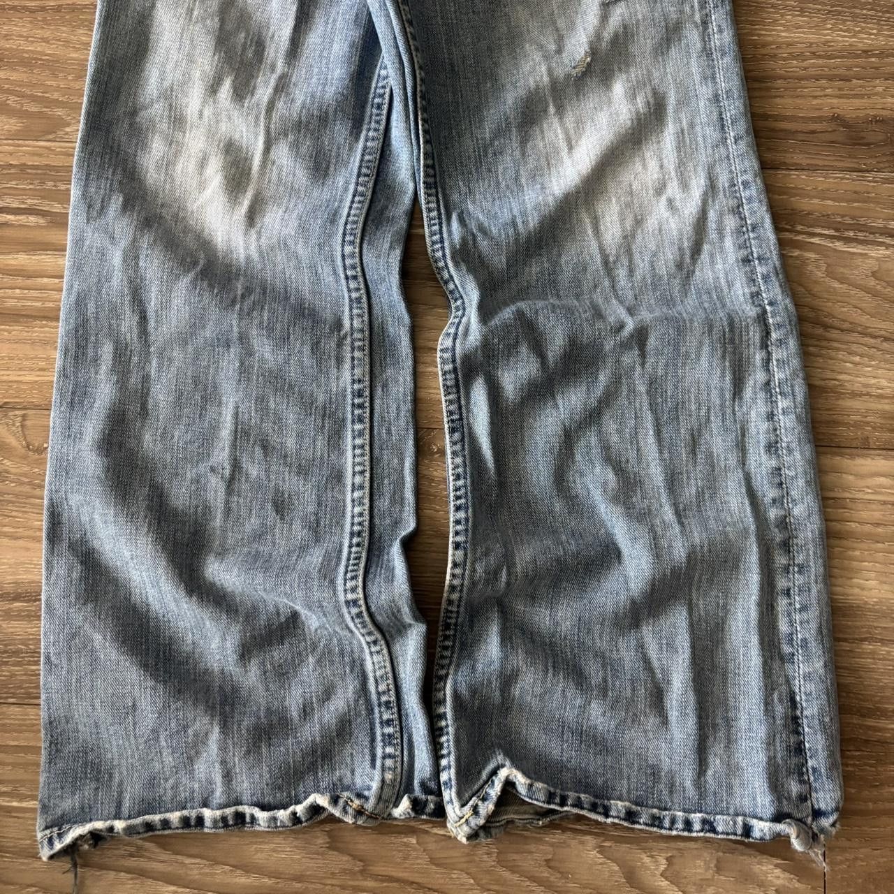 American Eagle Outfitters Crazy Vintage Y2K/2000s Grunge American Eagle Light Wash Low Boot Denim Jeans! 31x30 Size US 31 - 6 Thumbnail