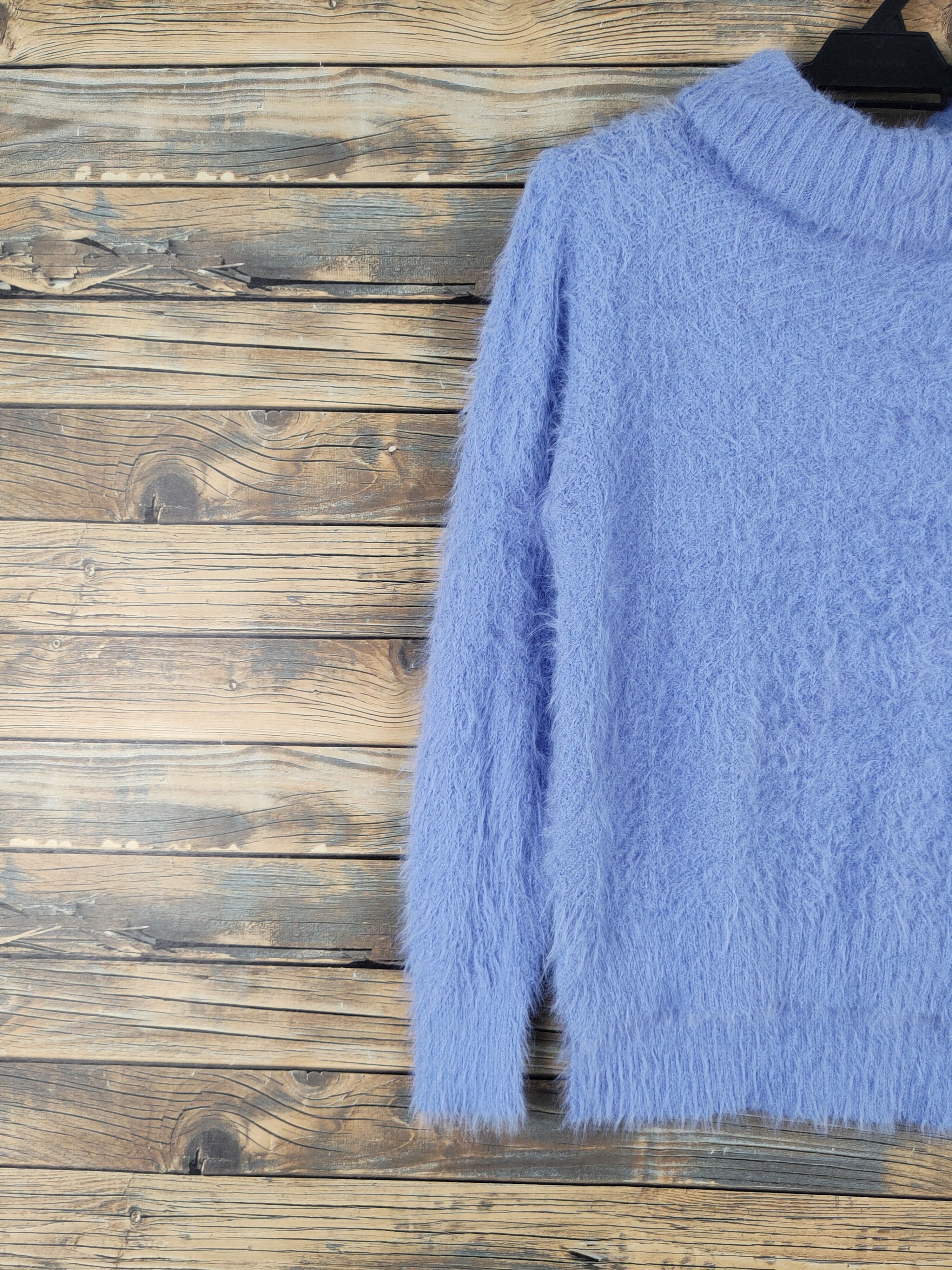 Japanese Brand M.f Editorial Blue Shag Shaggy Fur Mohair Knitwear #W2149 Size M / US 6-8 / IT 42-44 - 3 Thumbnail