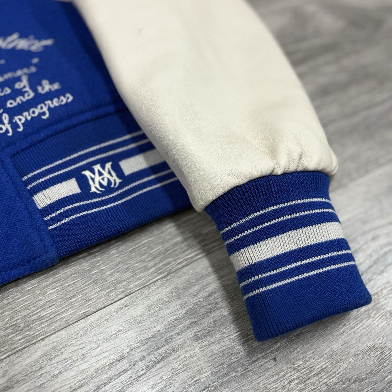 Amiri Amiri Dream Team Varsity Jacket ' Blue ' | WORN 3x Size US L / EU 52-54 / 3 - 8 Thumbnail