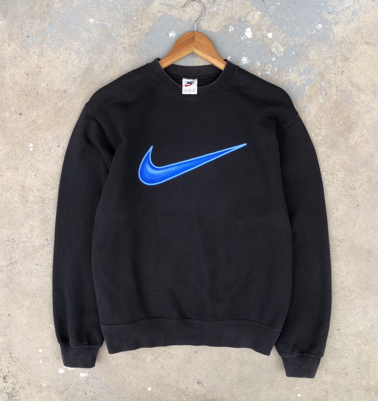 Vintage Vintage 90s Nike Big Swoosh Sweatshirt Crewneck Size US L / EU 52-54 / 3 - 5 Thumbnail