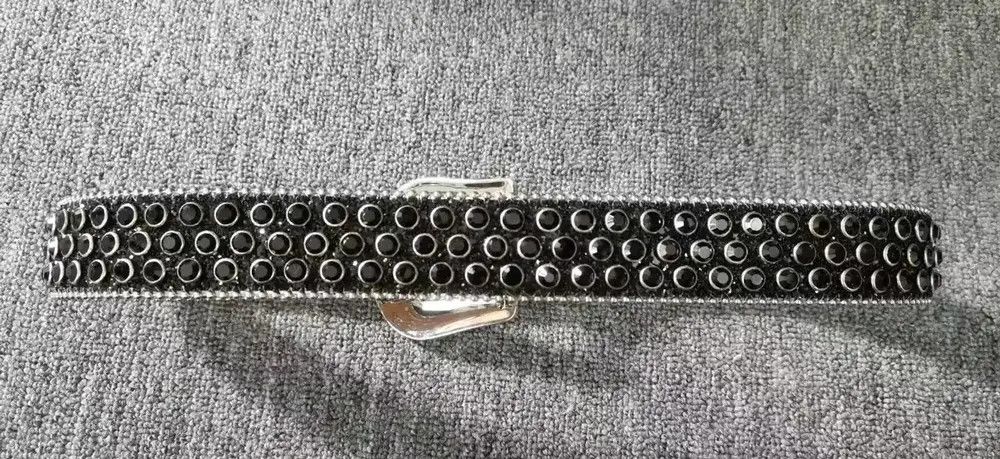 Japanese Brand Black Rhinestone Vintage Belt Size ONE SIZE - 2 Thumbnail