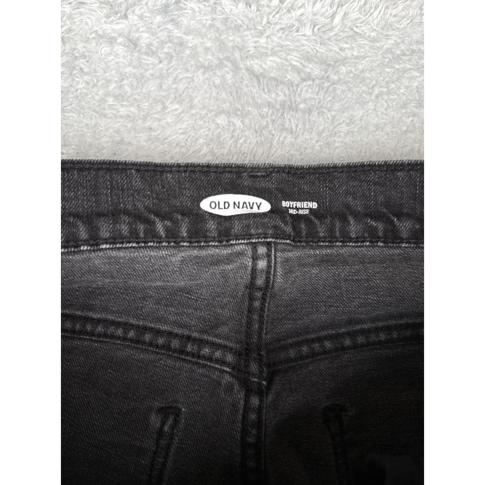 Old Navy Old Navy Jeans Women 8 Black Boyfriend Mid Rise Straight Leg Stretch Denim 30x27 Size 30" / US 8 / IT 44 - 6 Thumbnail