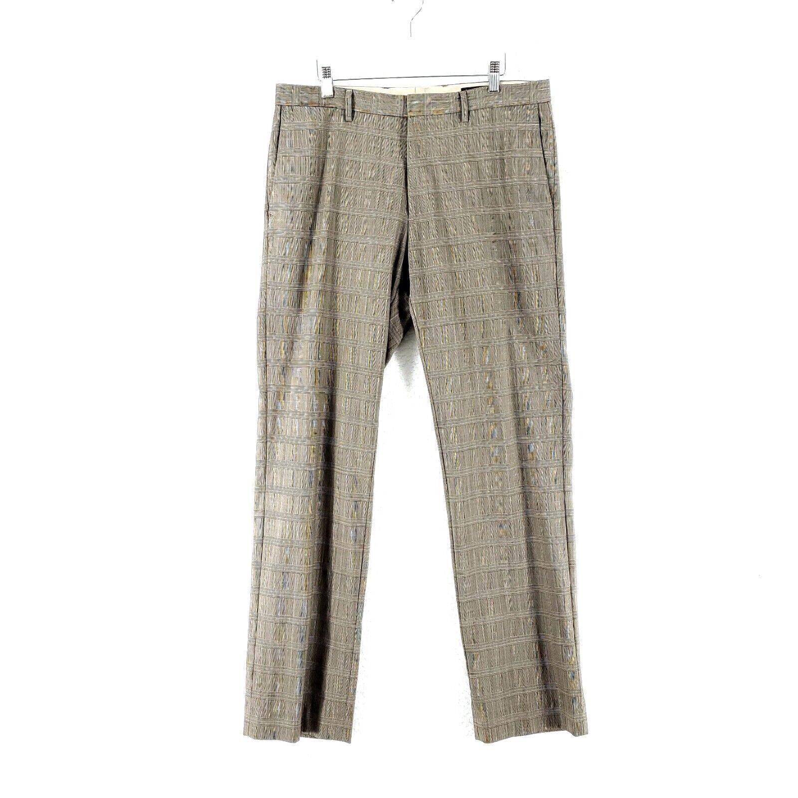Banana Republic Banana Republic Tailored Slim Fit Brown Tan Wool Plaid Dress Size 36R - 1 Thumbnail