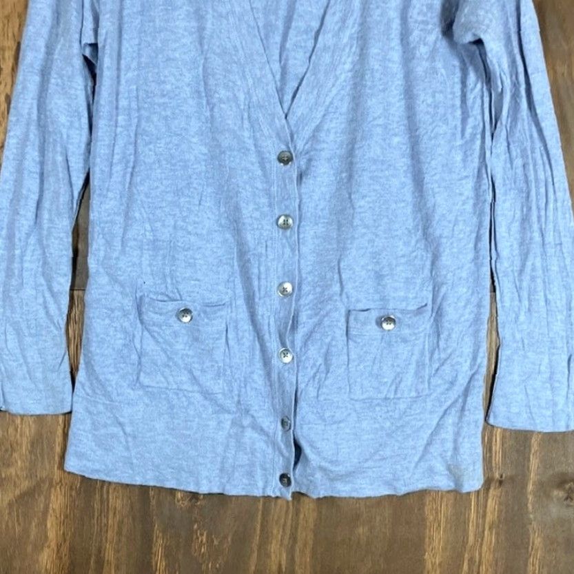 Banana Republic Banana Republic Cardigan Sweater Womens Lavender Button Wool Modal Blend Large Knitted V-Neck Pocketed Cardigan, Casual Workwear Preppy L Size L / US 10 / IT 46 - 3 Thumbnail