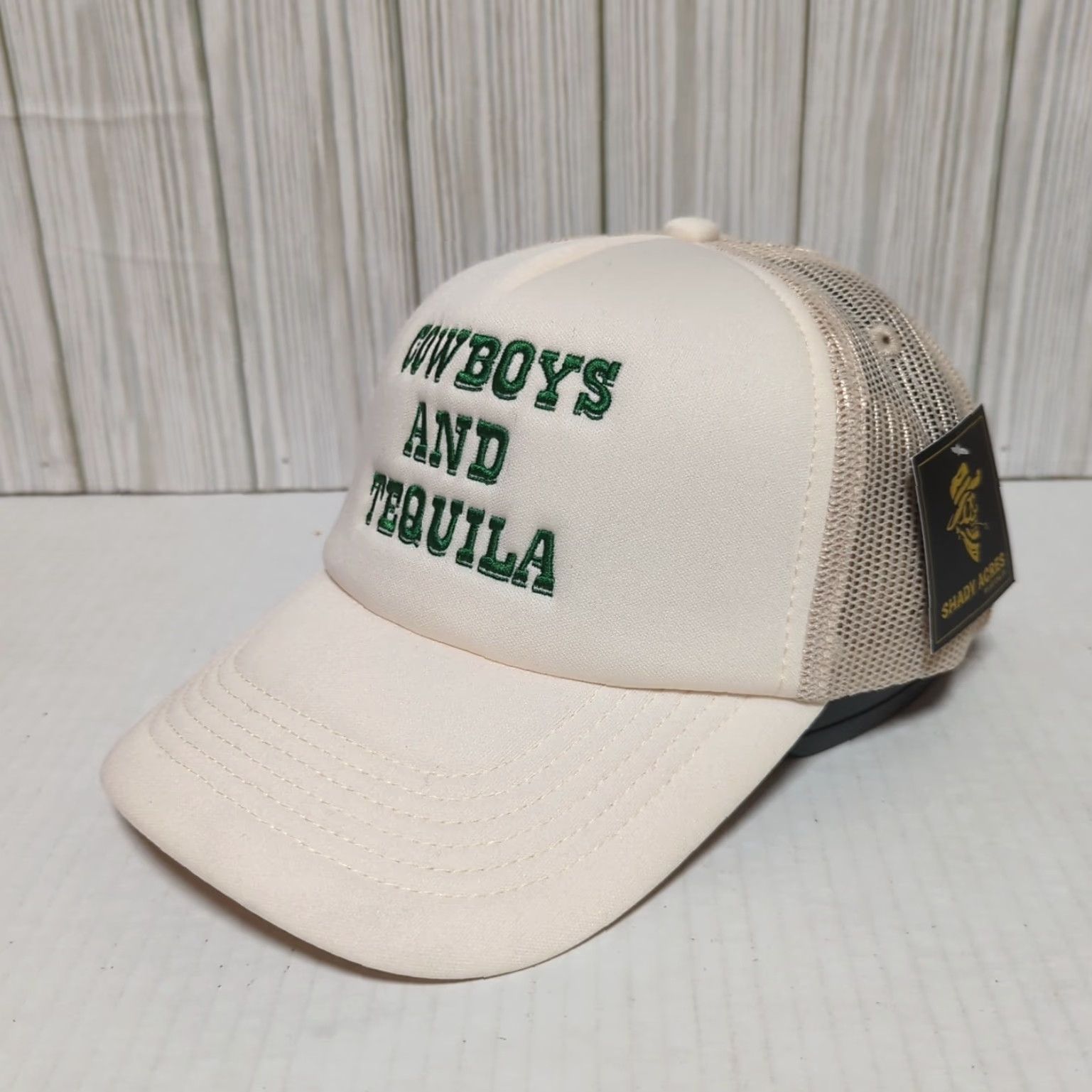 Vintage Shady Acres Hat Trucker Cap Snap Back White Cream 90s Dad Nature Outdoor USA Mens Hats Size ONE SIZE - 3 Thumbnail