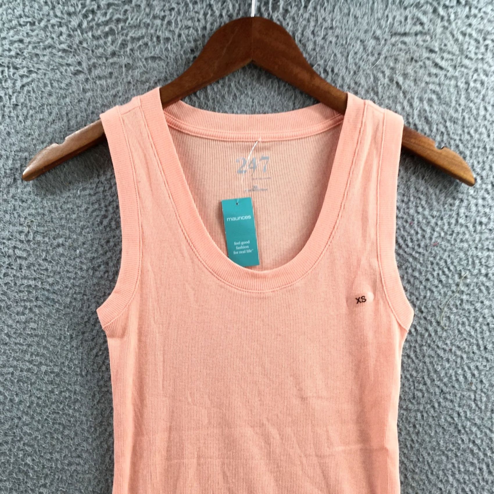 Vintage 24/7 by Maurices Tank Top Womens XS Peach Sleeveless Scoop Neck Pullover NEW Size XS / US 0-2 / IT 36-38 - 2 Thumbnail