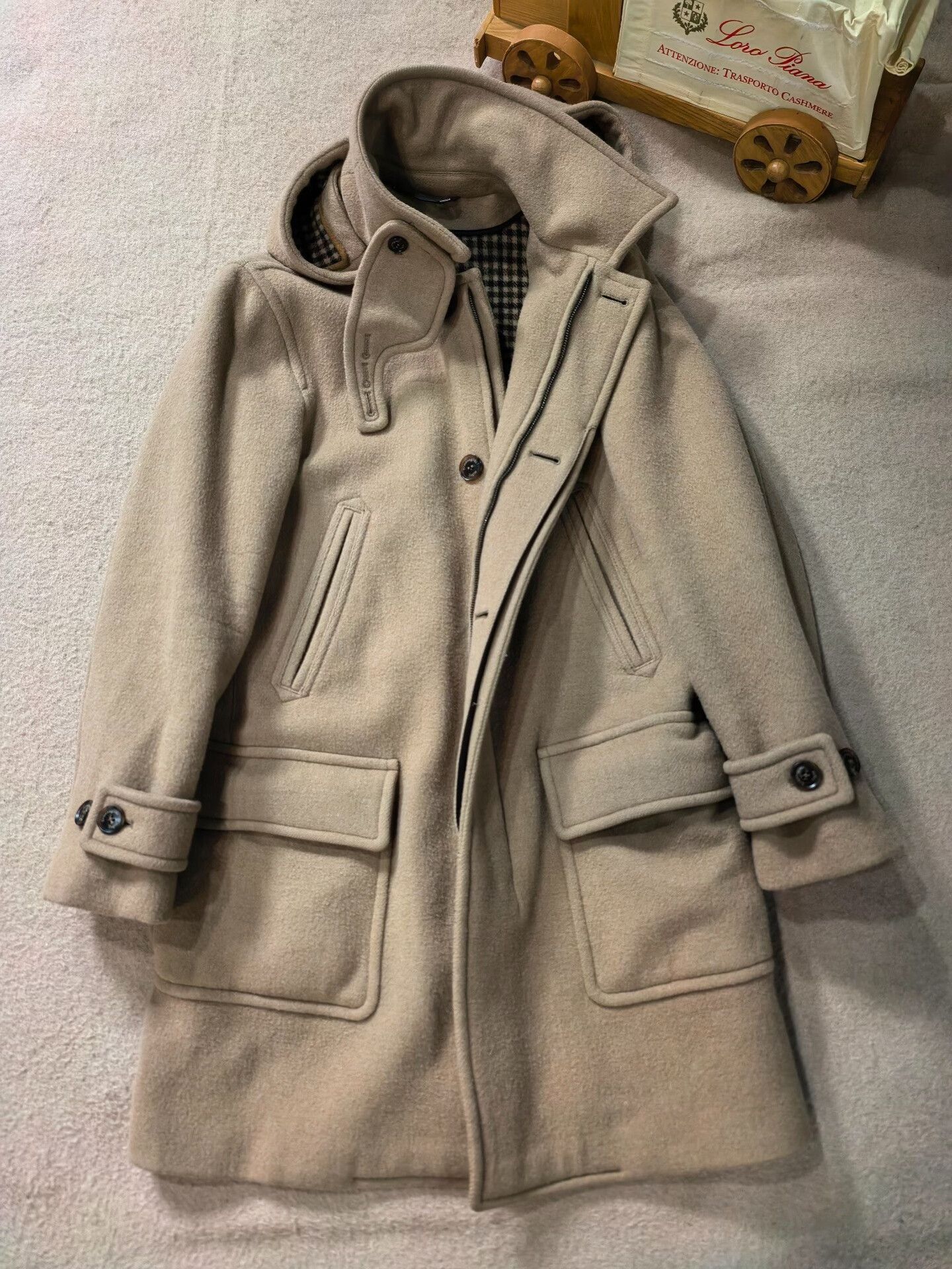 Ermenegildo Zegna Ermenegildo Zegna Men's Fleece Wool Coat Size US M / EU 48-50 / 2 - 1 Thumbnail