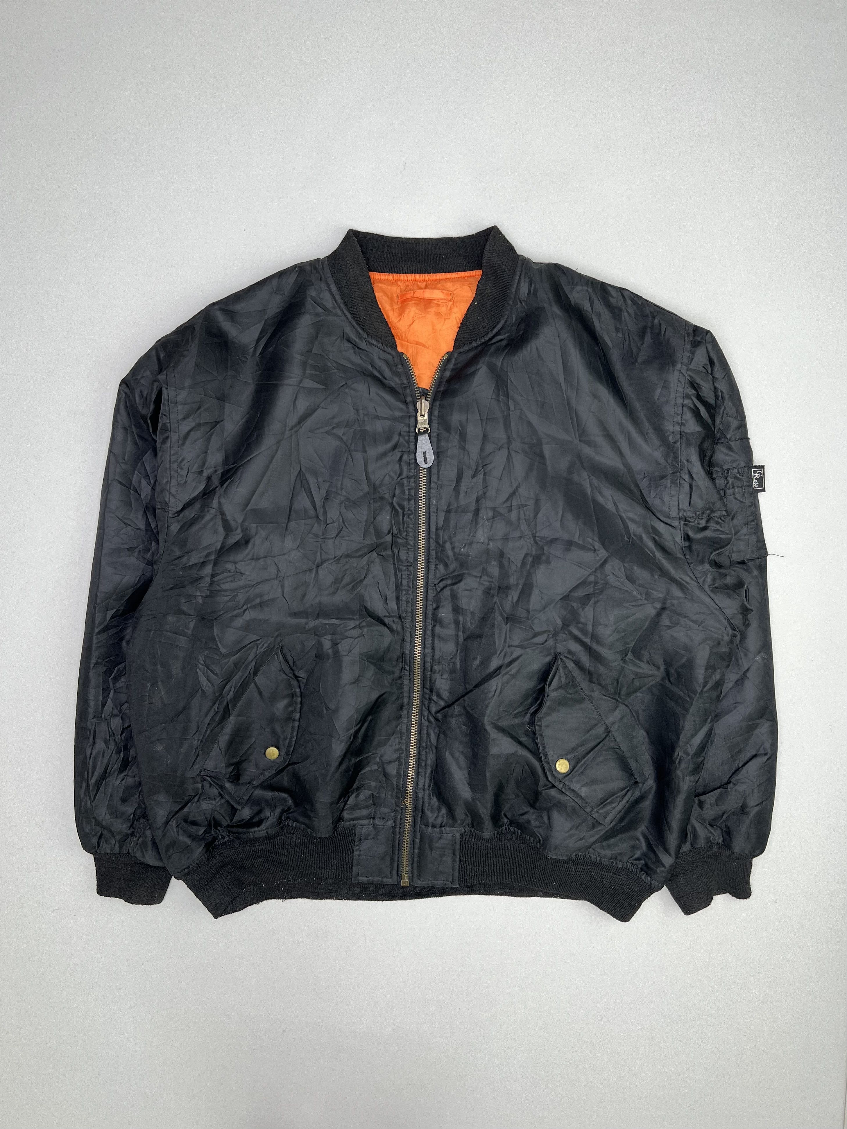 Vintage VINTAGE BOMBER MA-1 JACKET BLACK 3XL Size US XXL / EU 58 / 5 - 1 Thumbnail