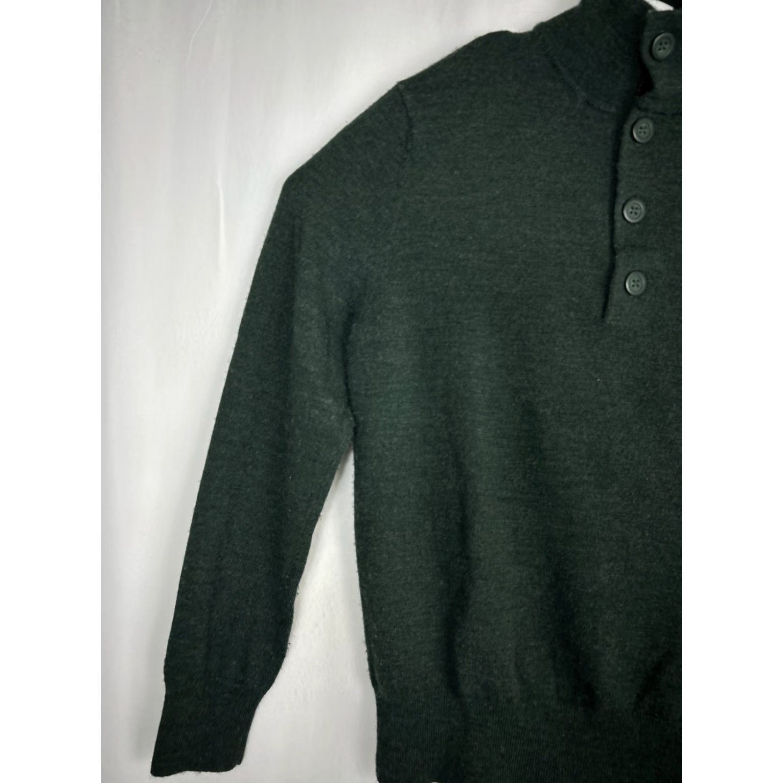 Banana Republic Banana Republic Sweater Mens M Green Merino Wool Mock Neck 1/4 Button Pullover Vintage No Flaws Size US M / EU 48-50 / 2 - 2 Thumbnail