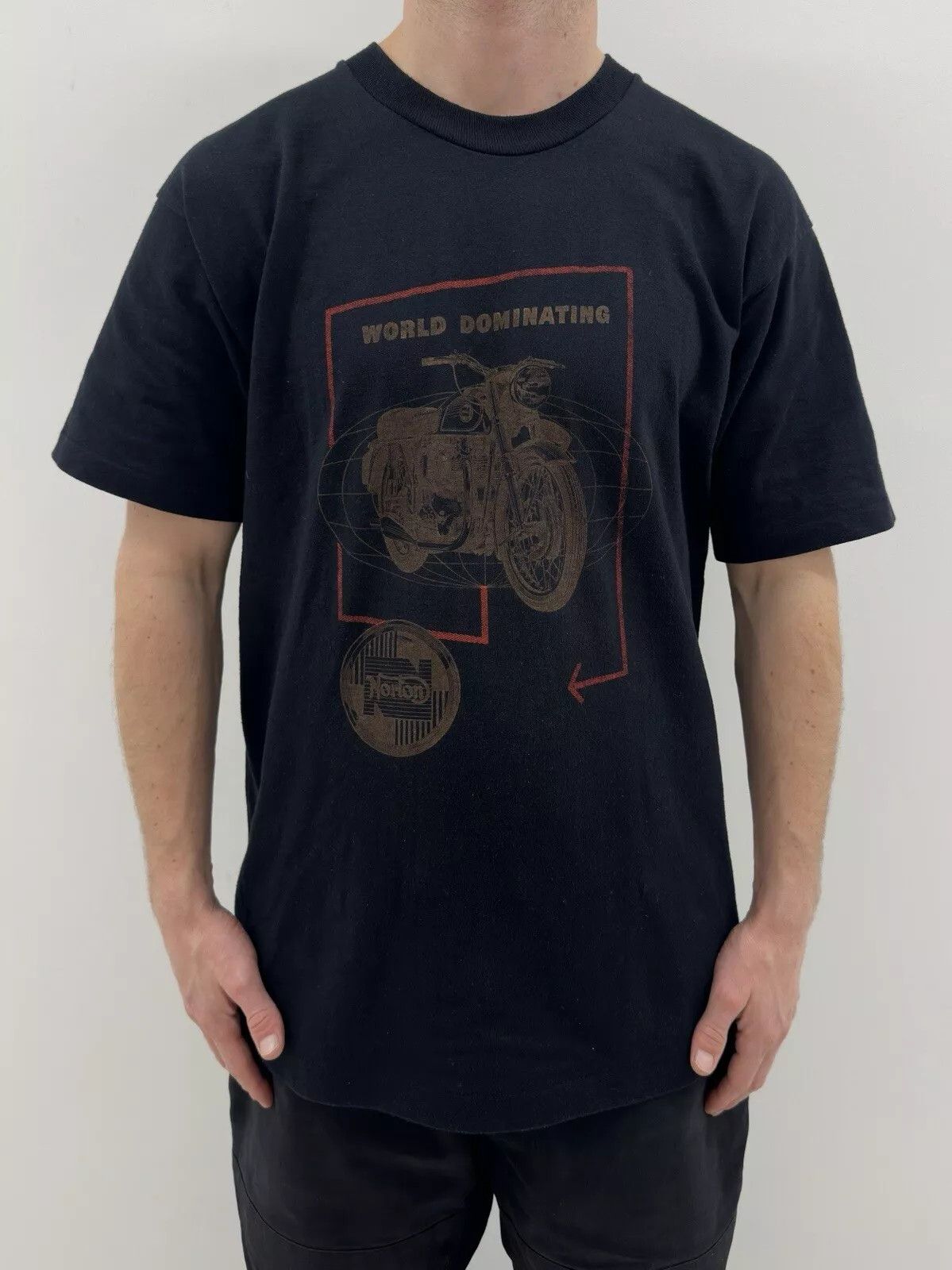 Vintage Vintage 1990s Norton British Motorcycle Screen Star Shirt Size US L / EU 52-54 / 3 - 1 Thumbnail