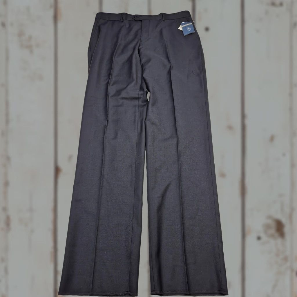 Valentino Leonardo Valenti Blue Wool Suit Pants 40x36 Mens Regular Unhemmed NWT Flat Front 2 Piece Formal Wedding Dress Pants Wool VINTAGE: No Size 40R - 1 Thumbnail
