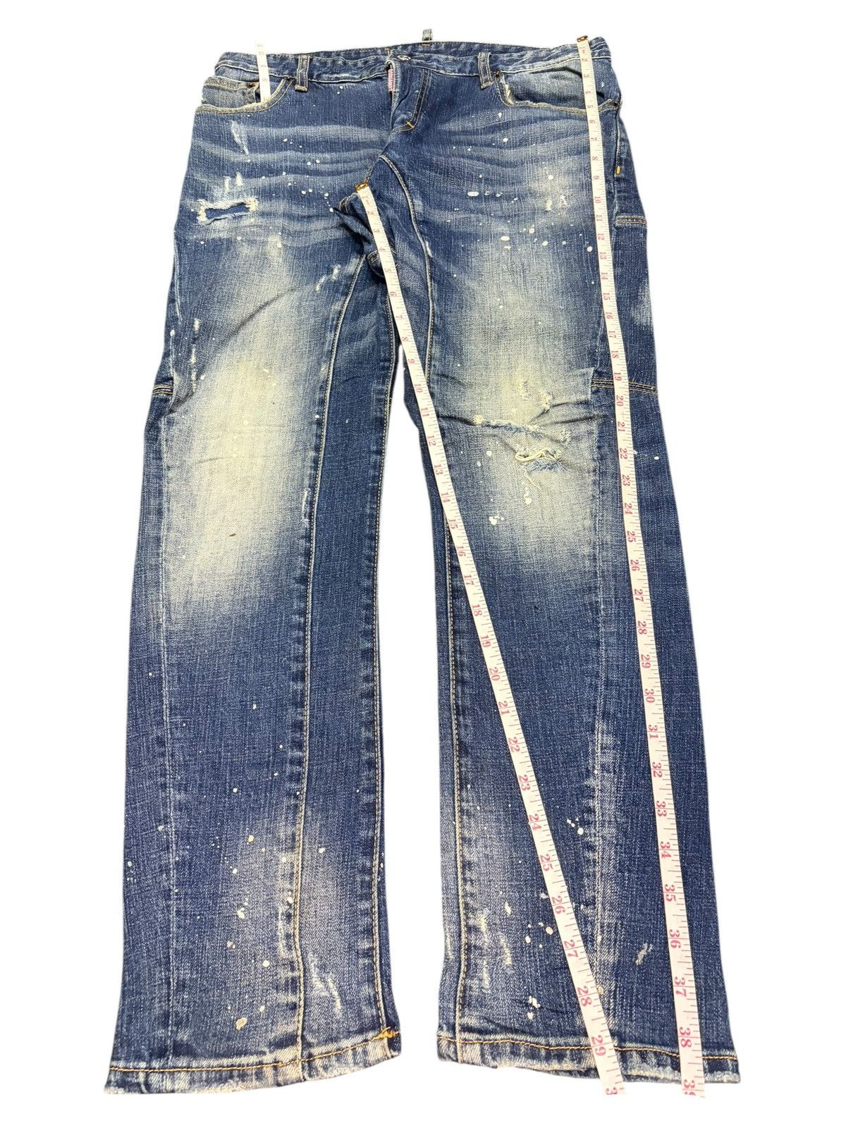 Dsquared2 Vintage Dsquared Bleached Wash Distressed Jeans Size 33" - 7 Thumbnail