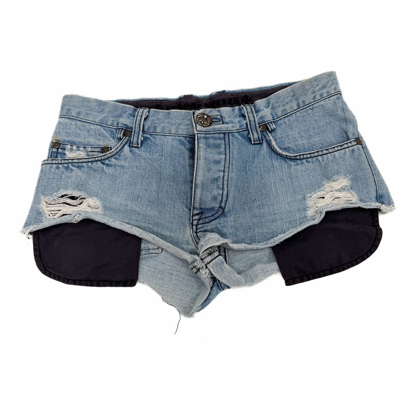 Chrome Hearts Chrome Hearts Distressed Denim Shorts Size 26 Size 26" / US 2 / IT 38 - 1 Thumbnail
