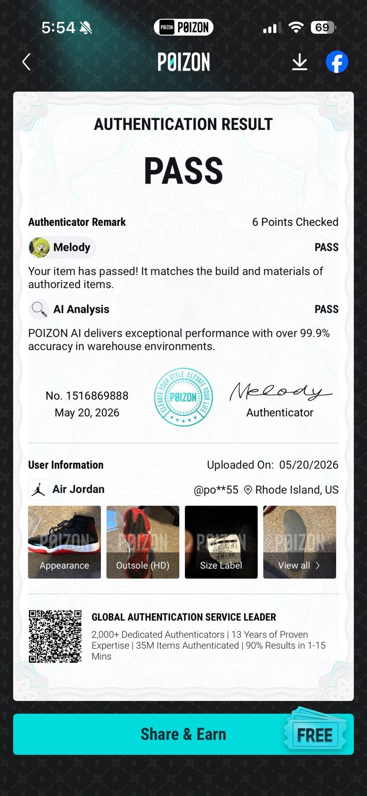 Jordan Brand OG BRED 11 2012 Size US 11.5 / EU 44-45 - 8 Thumbnail