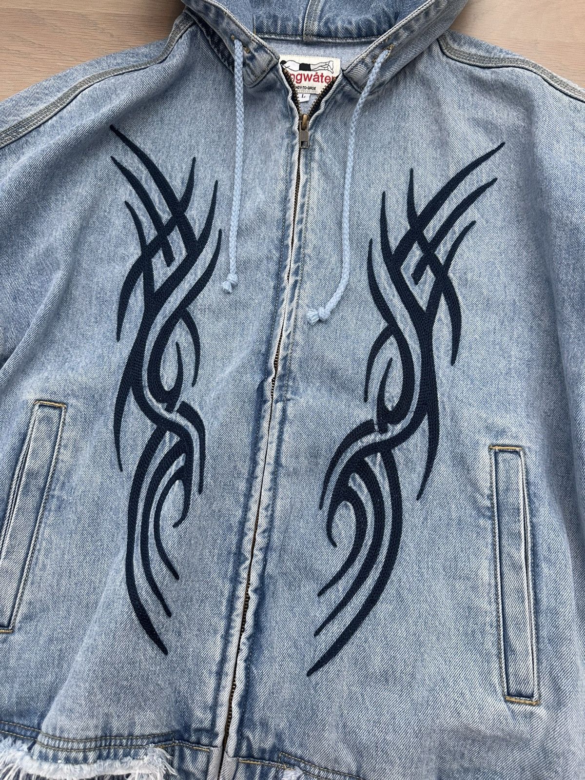 Stingwater tribal denim hooded jacket