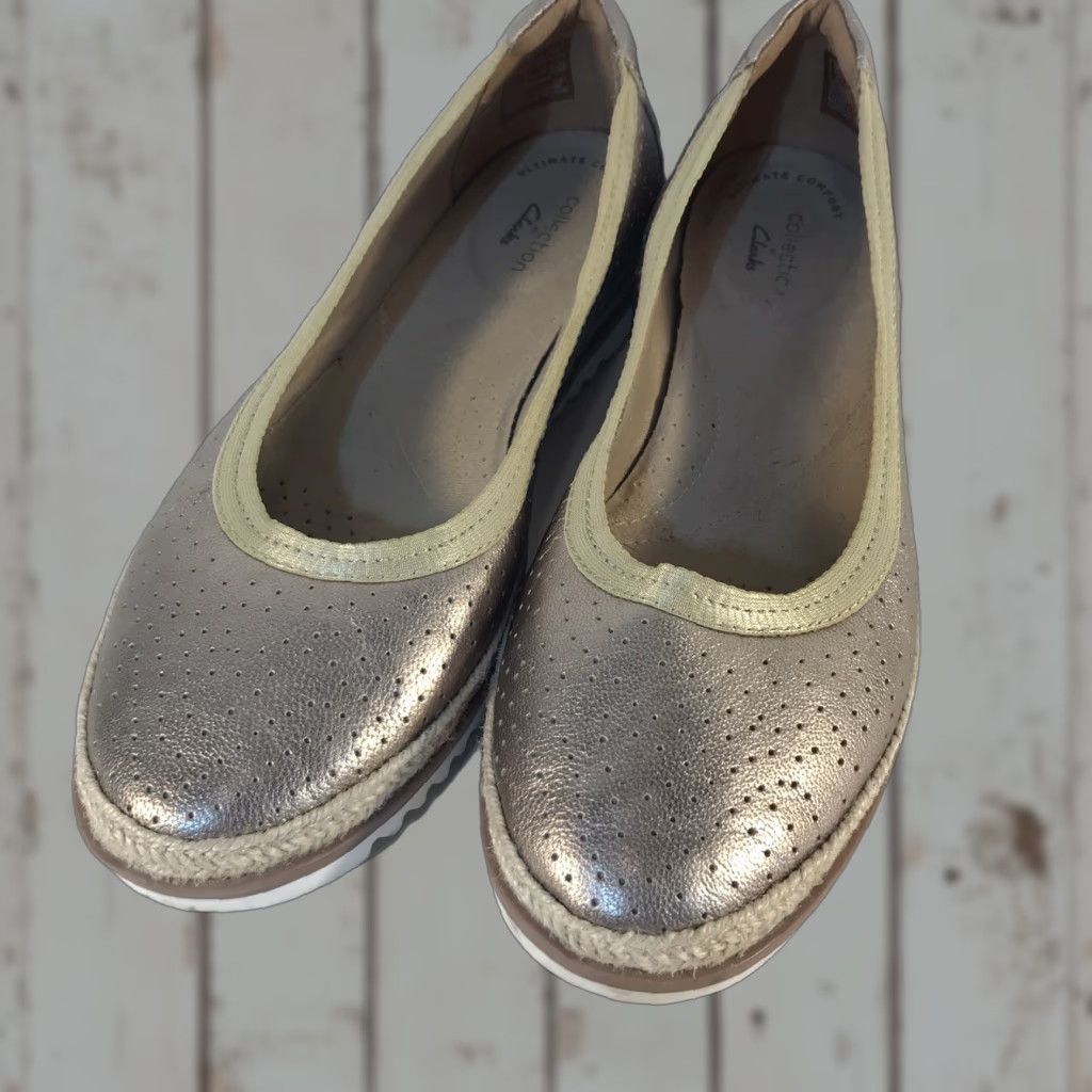 Clarks Clarks Women's Slip-On Shoes Casual Comfort Flat Leather Size 7 Bronze Size US 7 / IT 37 - 1 Thumbnail